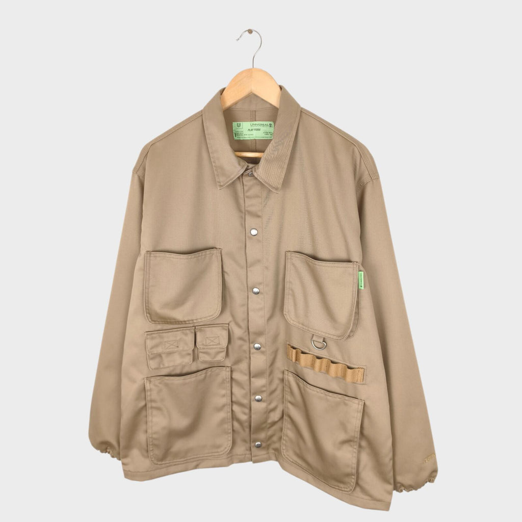 UNIVERSAL OVERALL x BEAMS Men's Beige Cover Coach Chore Jacket