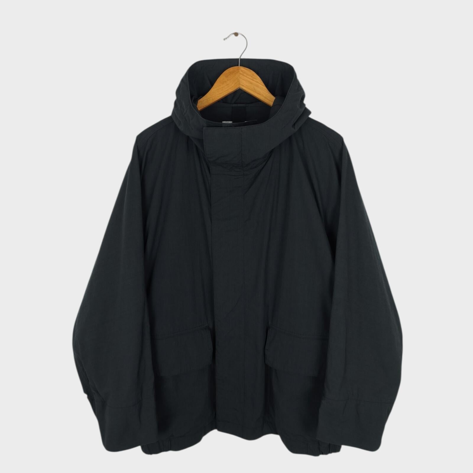 MHL MARGARET HOWELL Men's Black Cotton/Nylon Relaxed Fit Parka Jacket