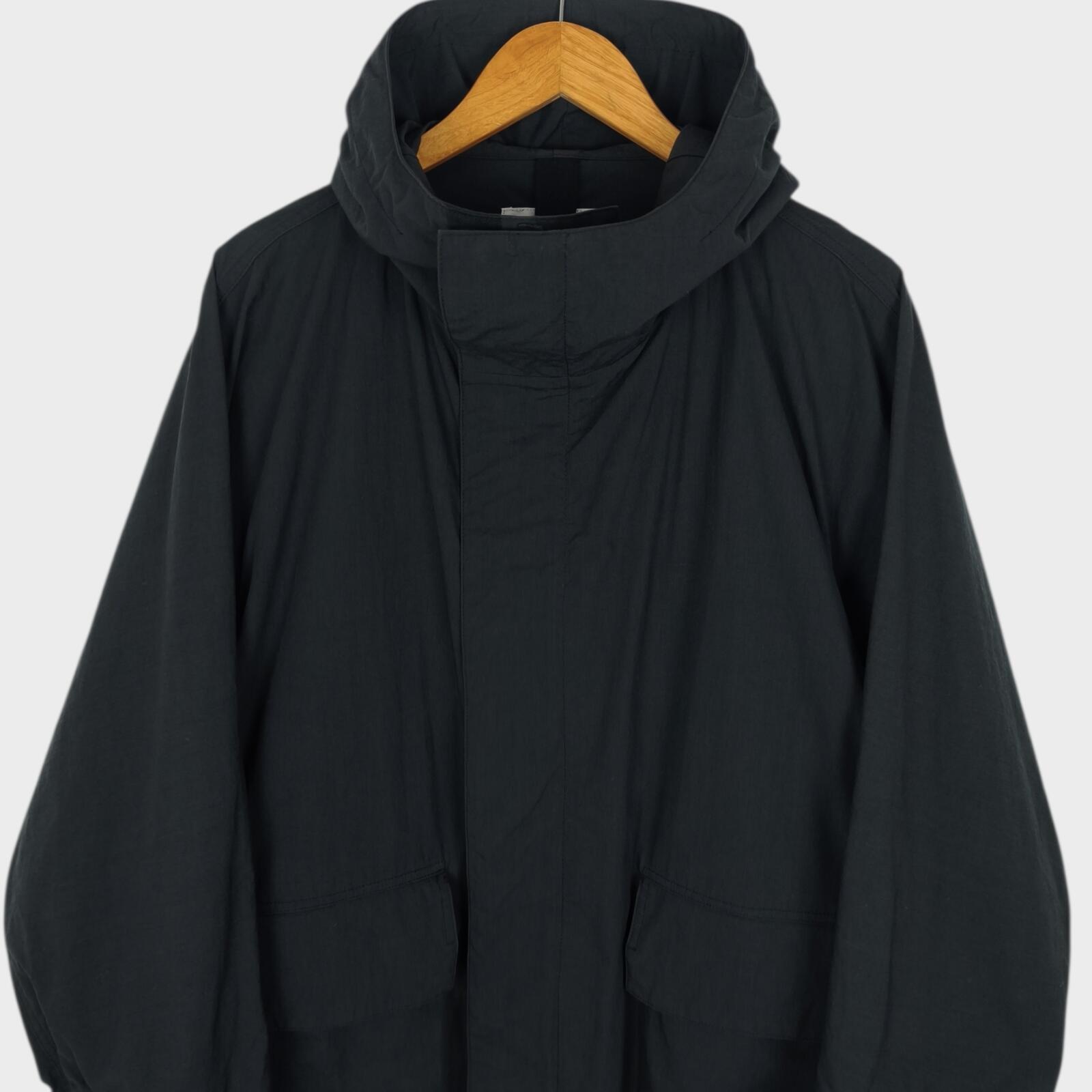 MHL MARGARET HOWELL Men's Black Cotton/Nylon Relaxed Fit Parka Jacket