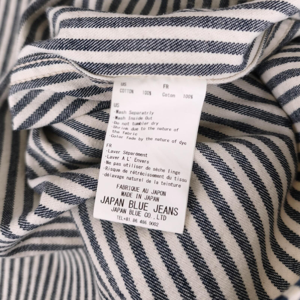 JAPAN BLUE JEANS Men's Made in Japan Hickory Stripe V-Neck Chore Jacket