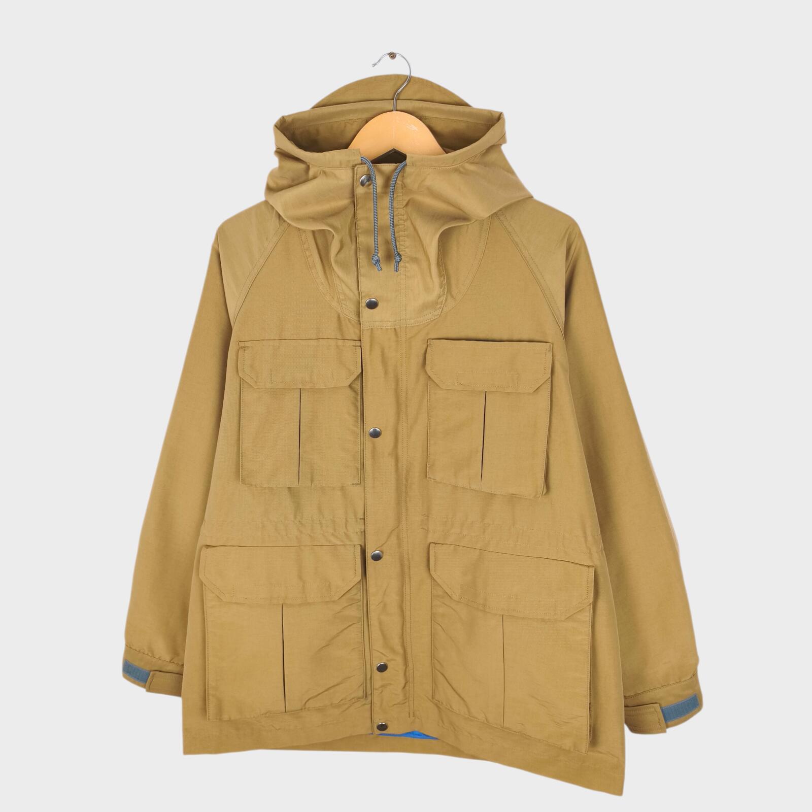 BEAMS PLUS Men's Brown 60/40 Cotton Nylon Hooded Mountain Parka Jacket