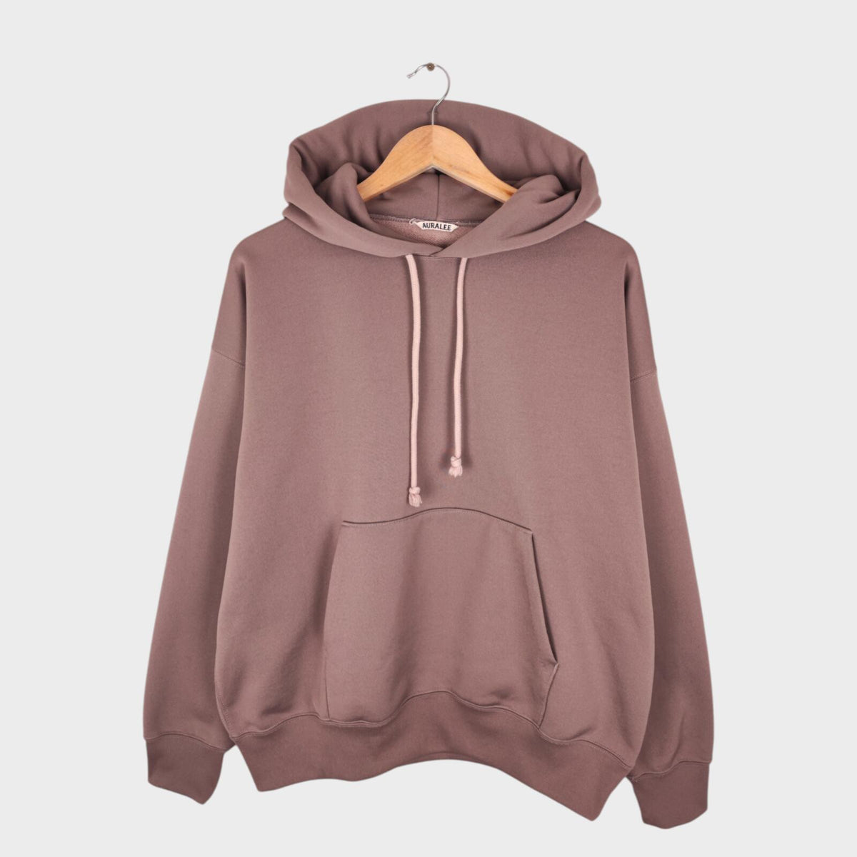 AURALEE Men's Made in Japan Relaxed Fit Mauve Cotton Blend Hoodie
