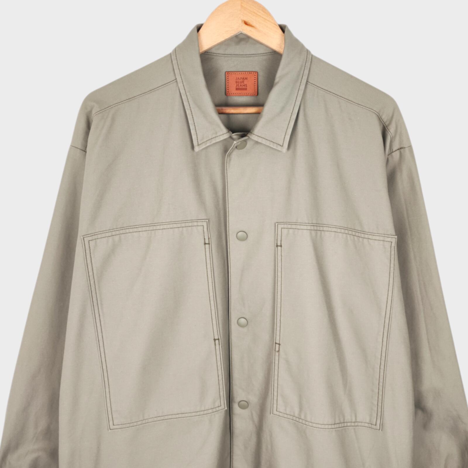 JAPAN BLUE JEANS Men's Made in Japan Light Green Vat Dye Satin Oversized Jacket