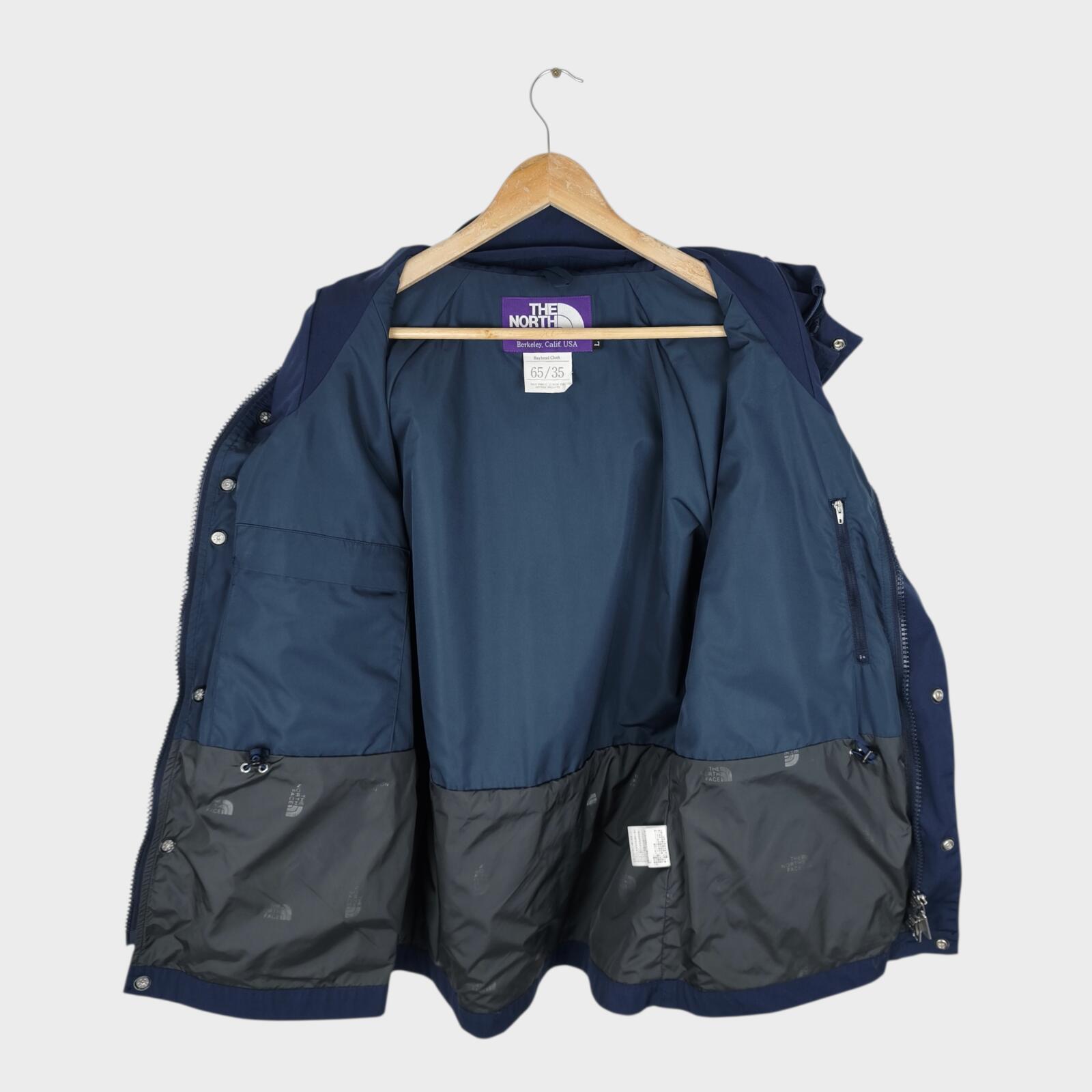 THE NORTH FACE PURPLE LABEL x NANAMICA Men's Navy 65/35 Bayhead Cloth Mountain Parka Jacket