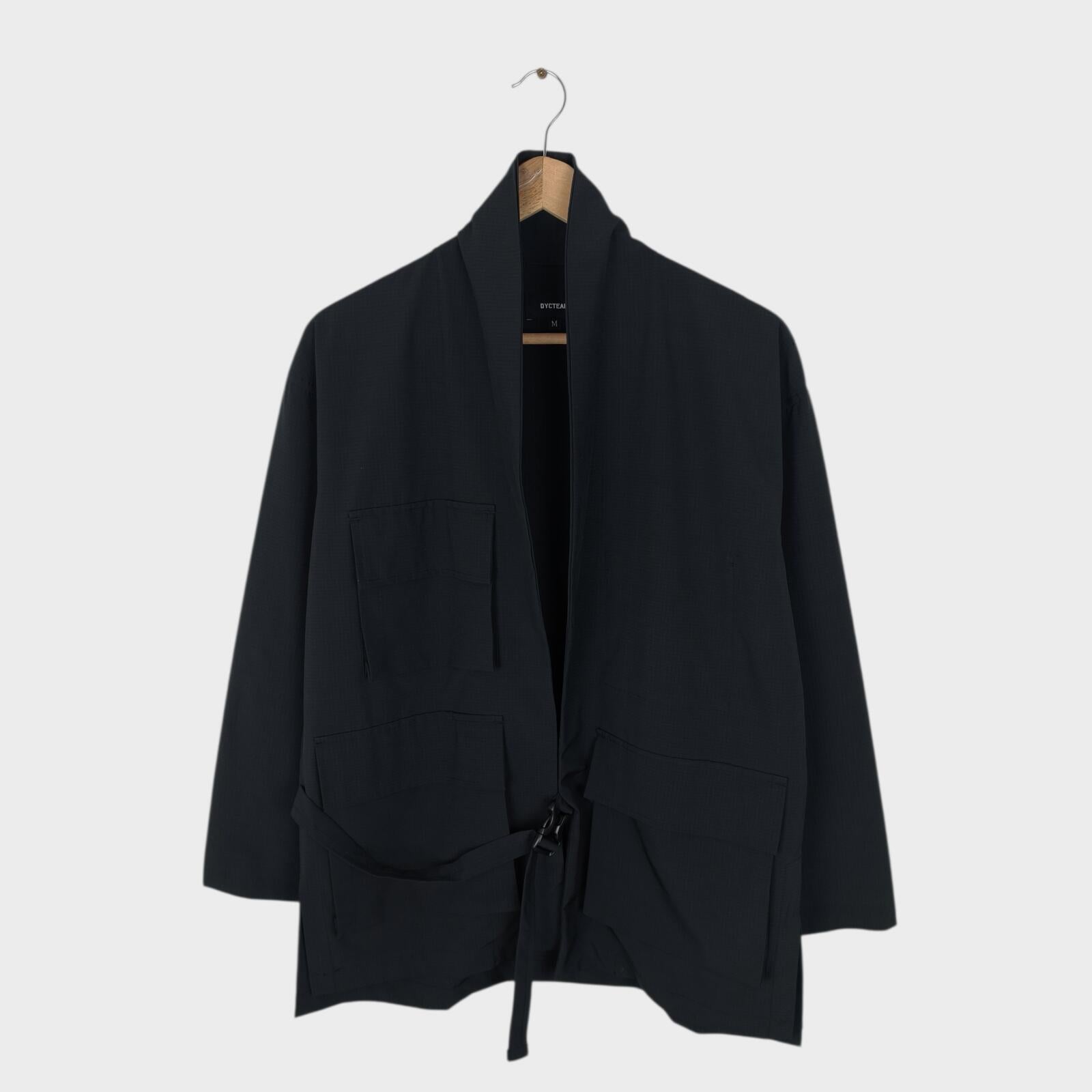DYCTEAM Men's Black Buckle Fastening Tech Kimono Jacket