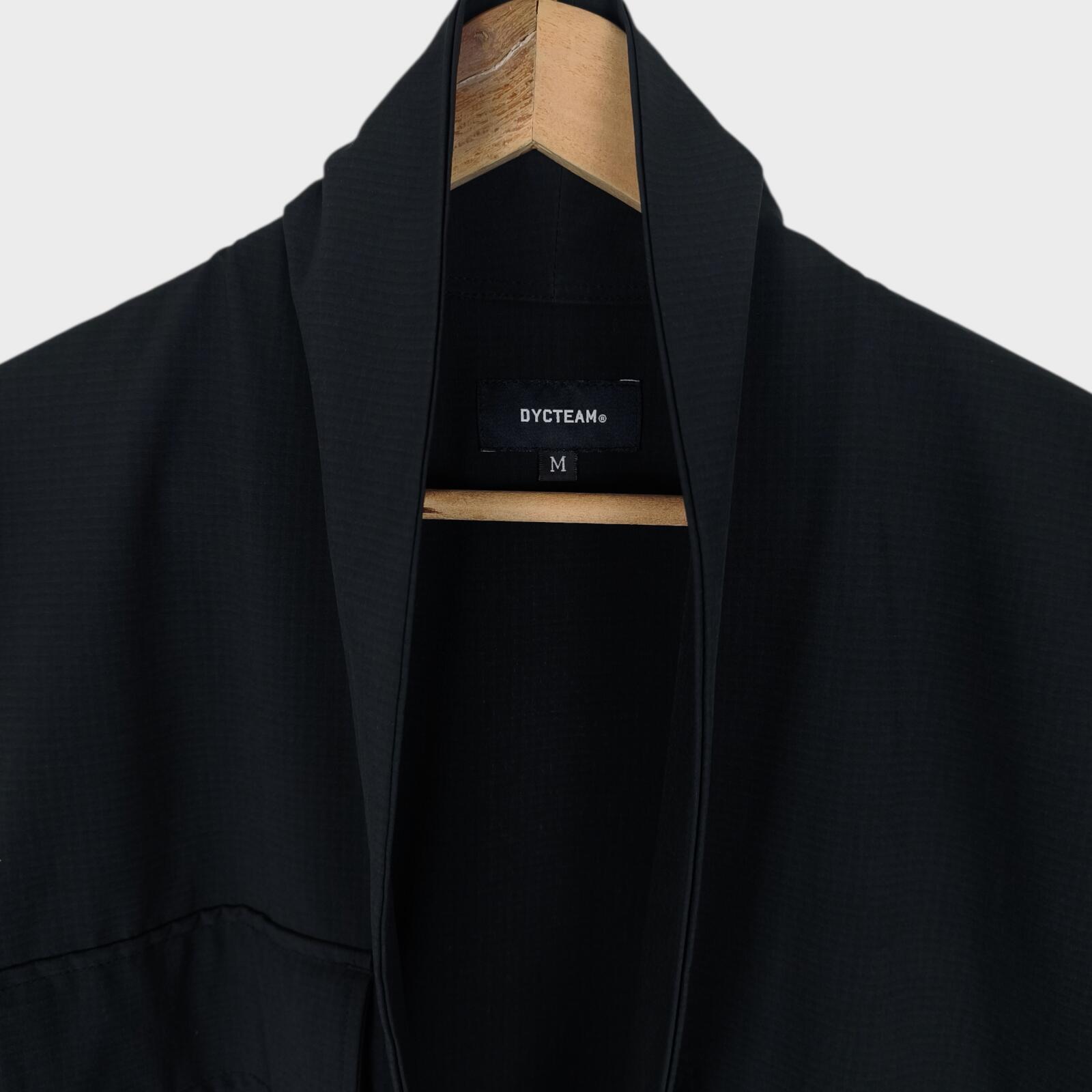 DYCTEAM Men's Black Buckle Fastening Tech Kimono Jacket