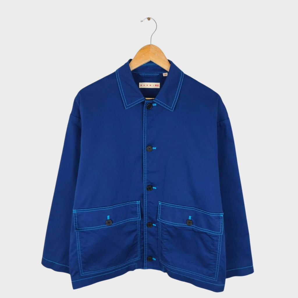 MARNI x UNIQLO Men's Blue Cotton Twill Utility Chore Jacket