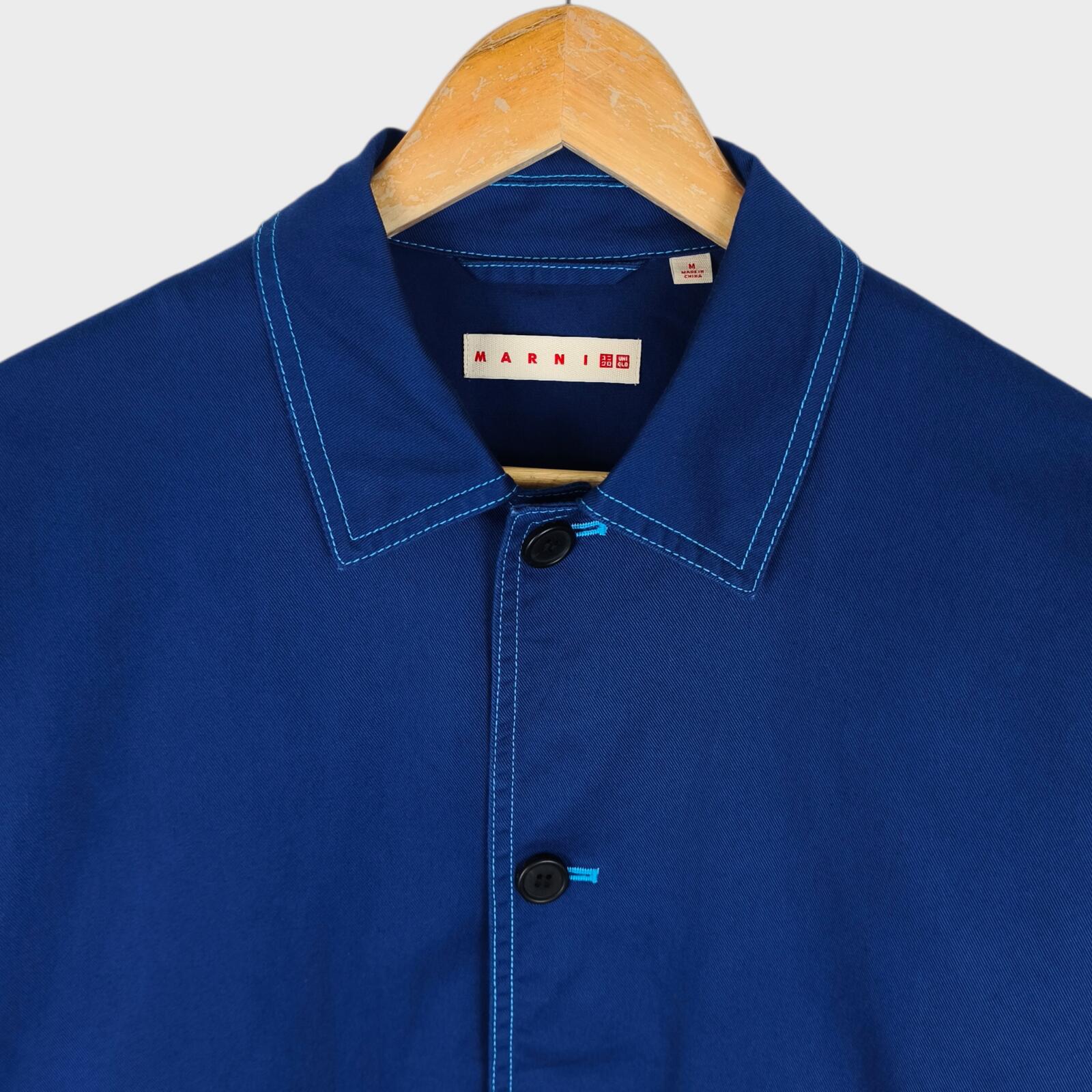 MARNI x UNIQLO Men's Blue Cotton Twill Utility Chore Jacket