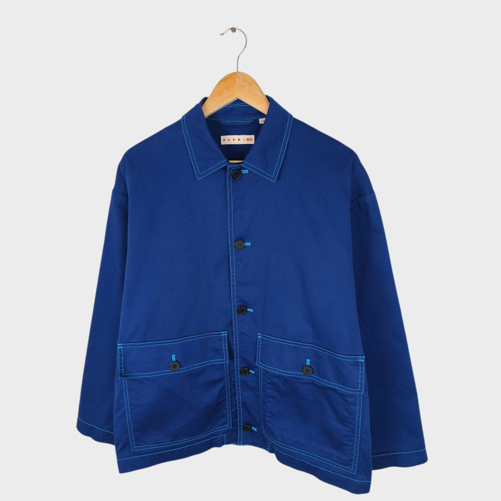 MARNI x UNIQLO Men's Blue Cotton Twill Utility Chore Jacket