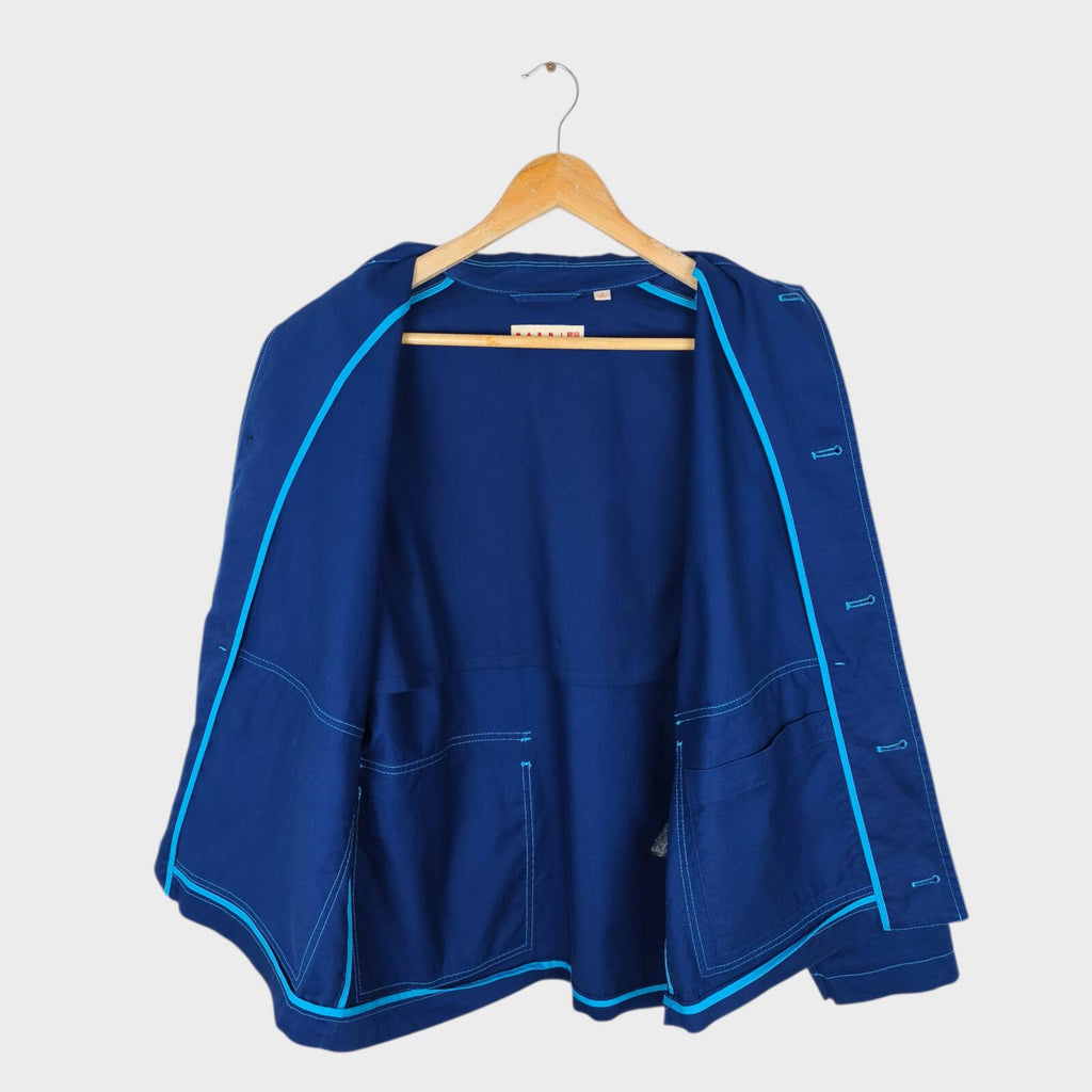 MARNI x UNIQLO Men's Blue Cotton Twill Utility Chore Jacket