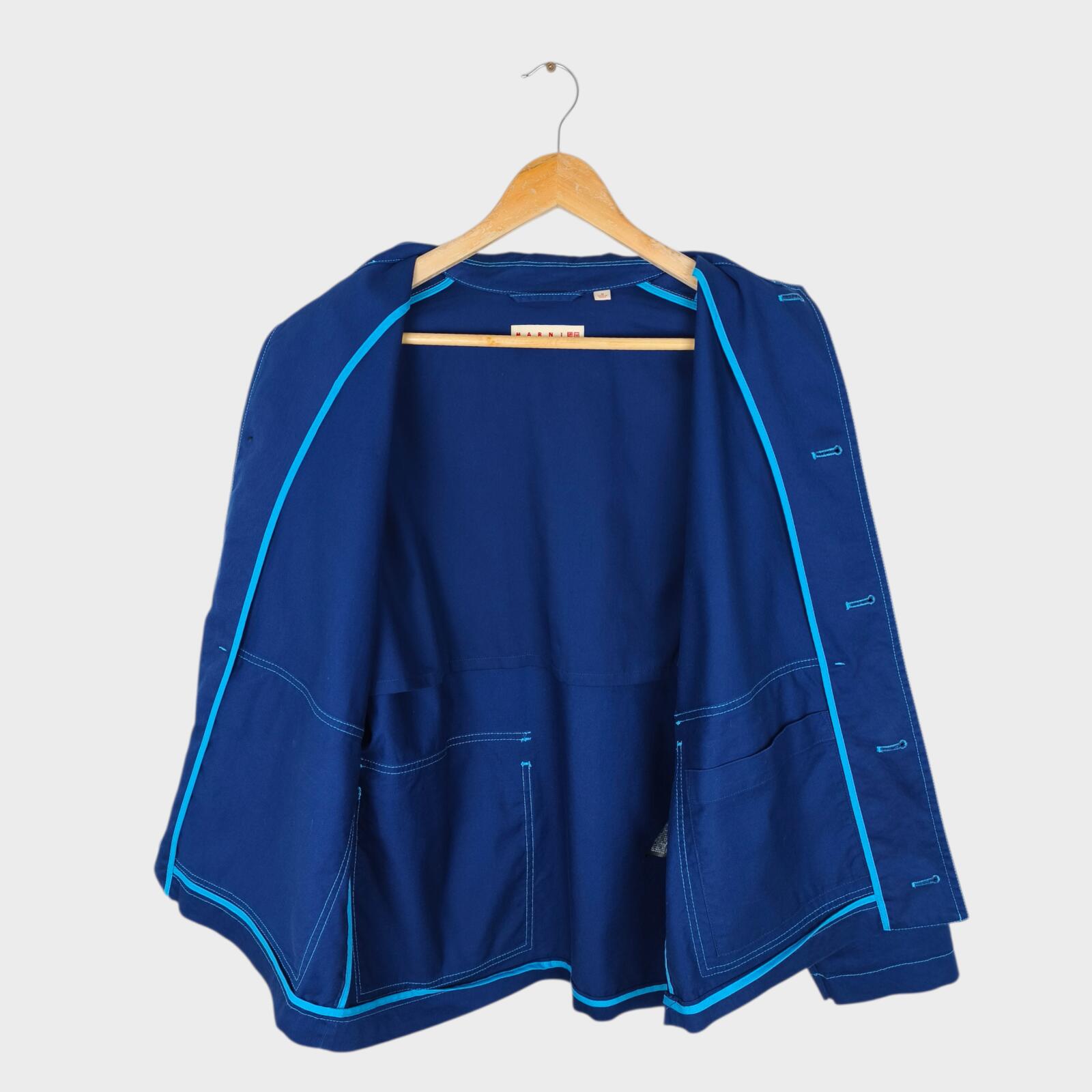 MARNI x UNIQLO Men's Blue Cotton Twill Utility Chore Jacket