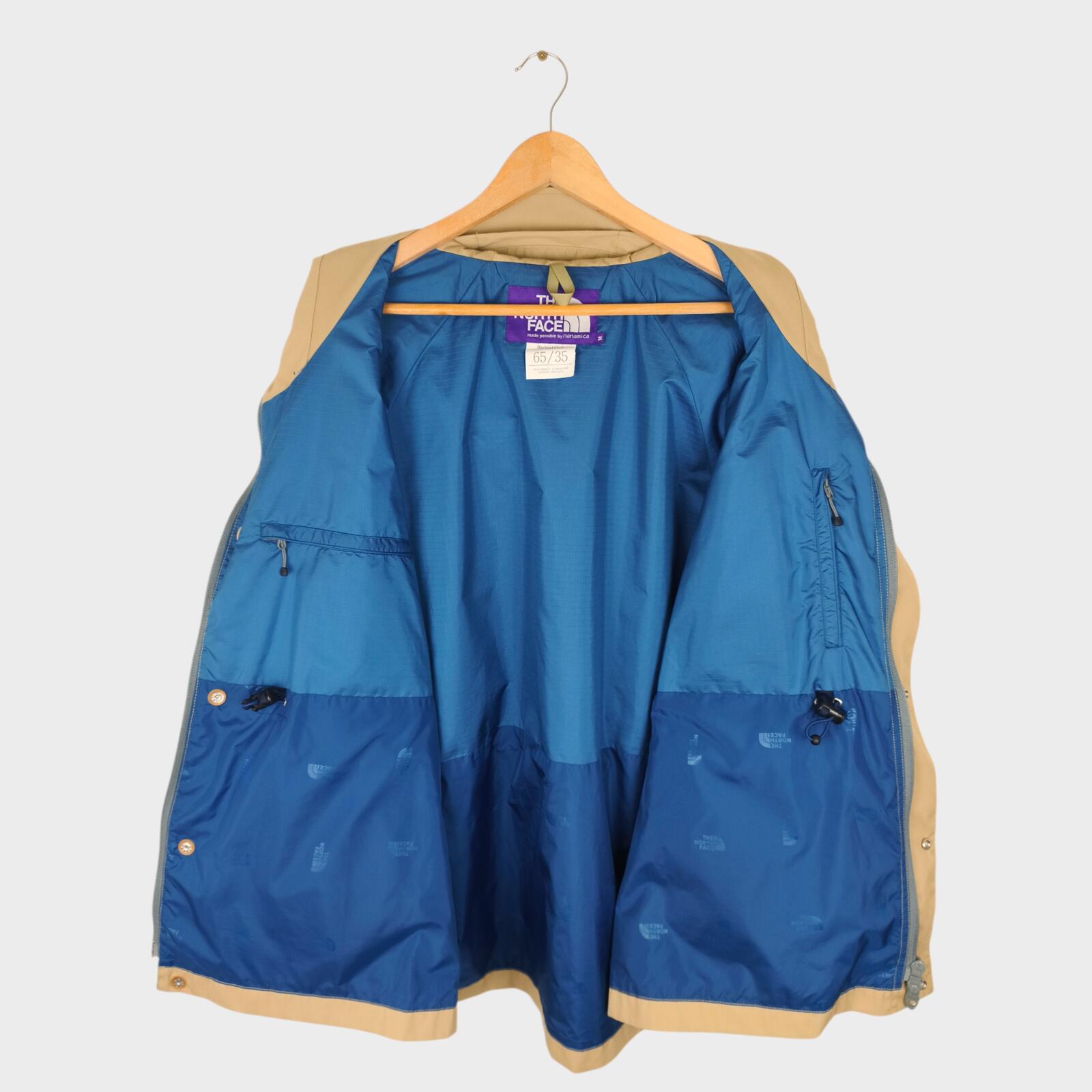 THE NORTH FACE PURPLE LABEL x NANAMICA Men's Beige 65/35 Bayhead Cloth Mountain Parka Jacket