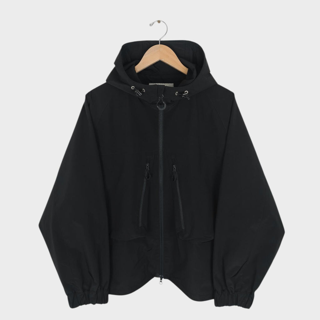 UNIFORM BRIDGE Men's Black Hooded Relaxed Fit Training Parka Jacket