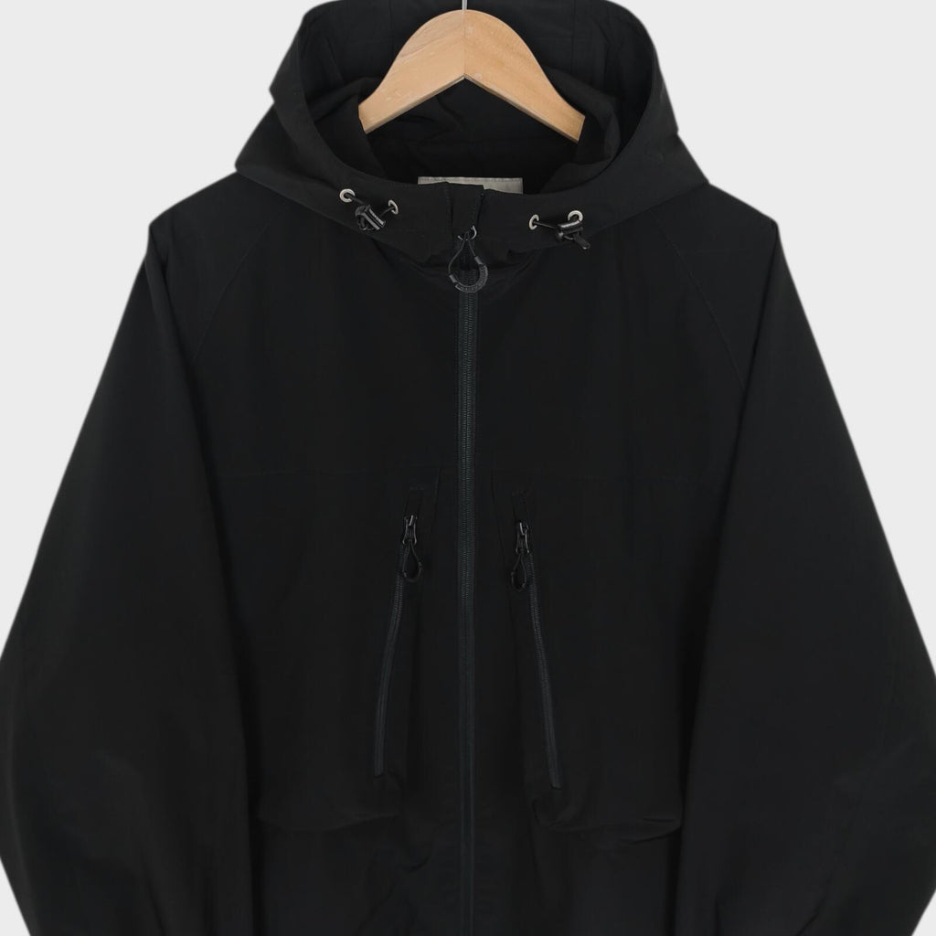UNIFORM BRIDGE Men's Black Hooded Relaxed Fit Training Parka Jacket