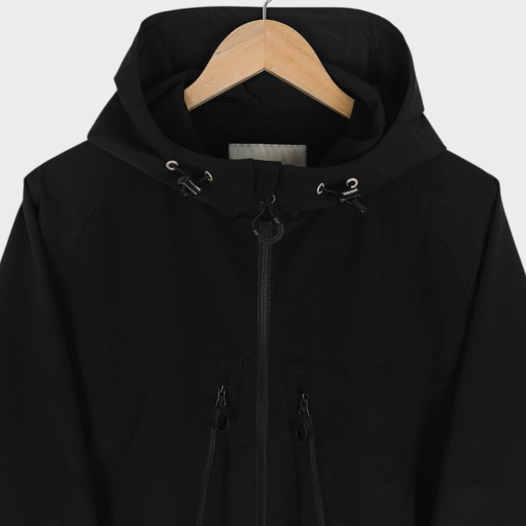 UNIFORM BRIDGE Men's Black Hooded Relaxed Fit Training Parka Jacket