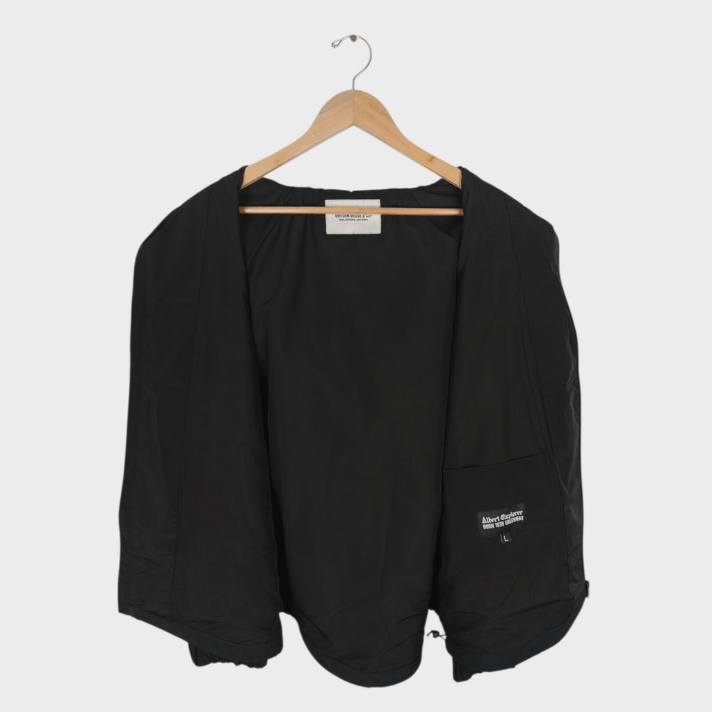 UNIFORM BRIDGE Men's Black Hooded Relaxed Fit Training Parka Jacket