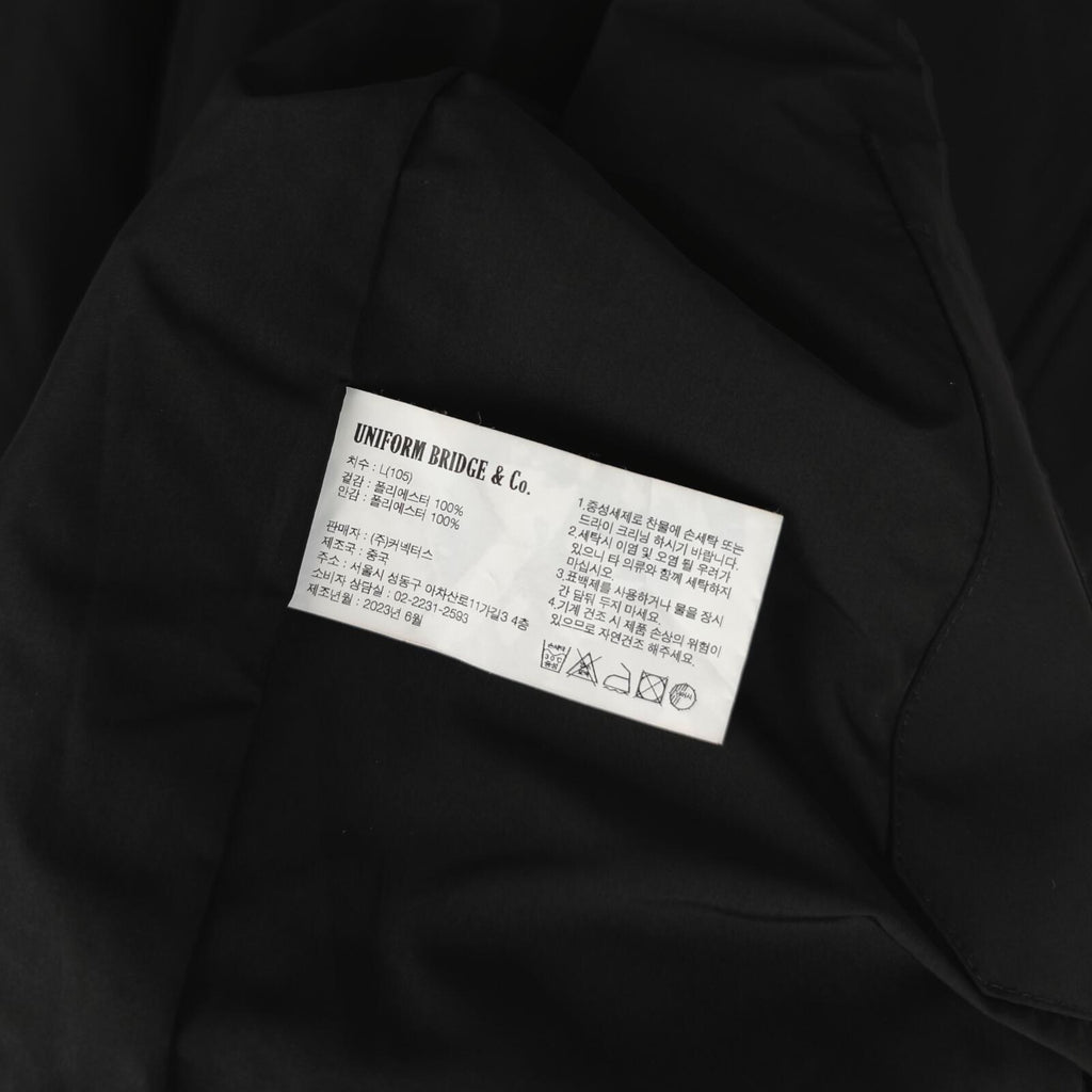 UNIFORM BRIDGE Men's Black Hooded Relaxed Fit Training Parka Jacket