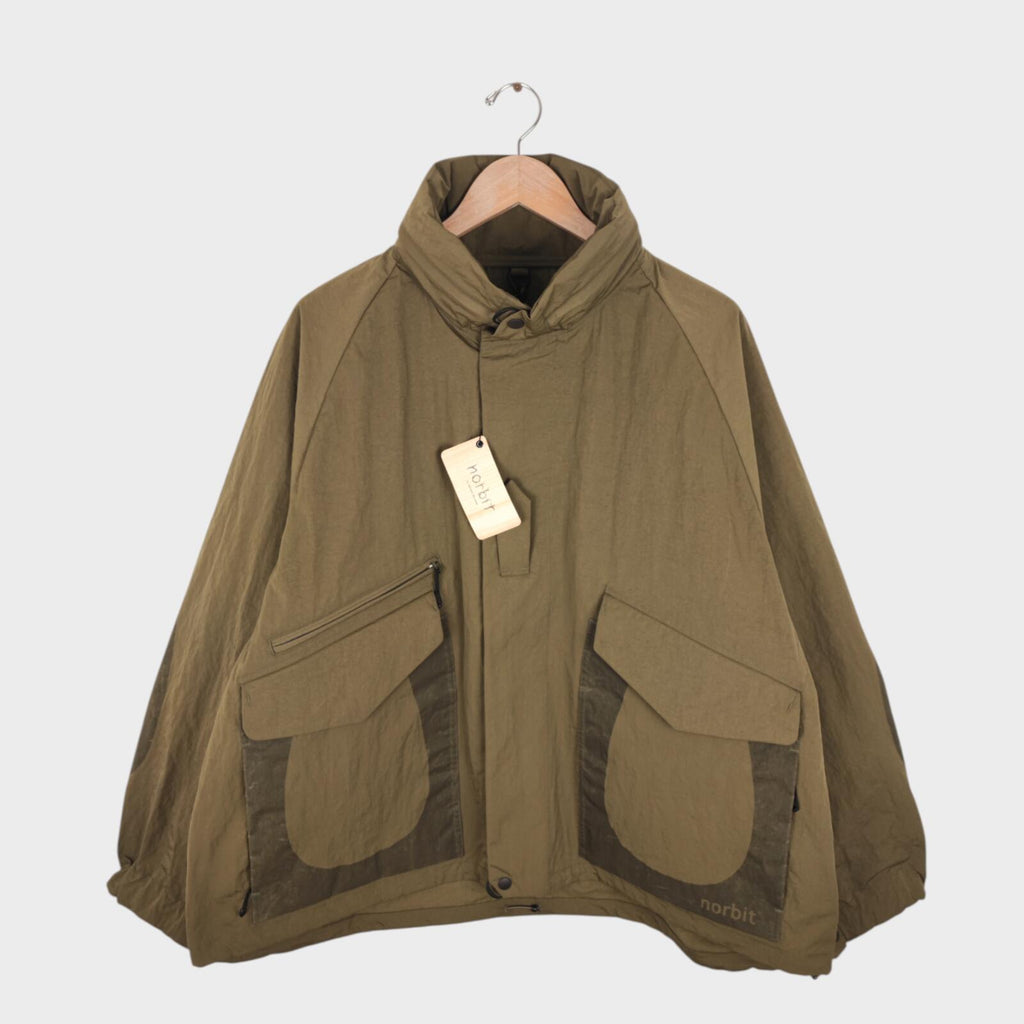 NORBIT BY HIROSHI NOZAWA Men's Olive Green Field Track Parka Jacket