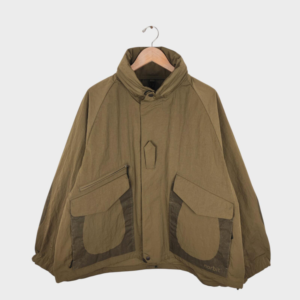 NORBIT BY HIROSHI NOZAWA Men's Olive Green Field Track Parka Jacket