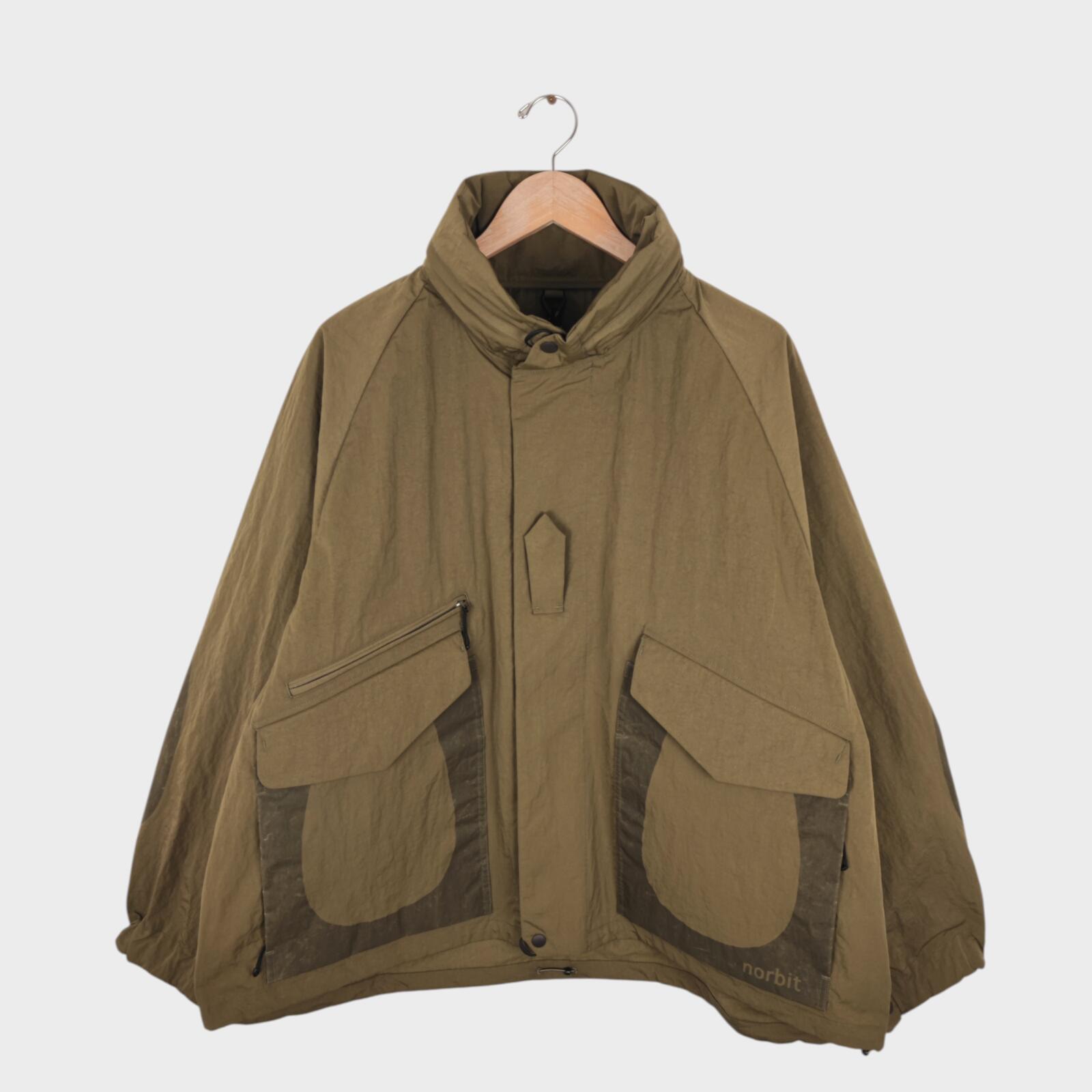 NORBIT BY HIROSHI NOZAWA Men's Olive Green Field Track Parka Jacket