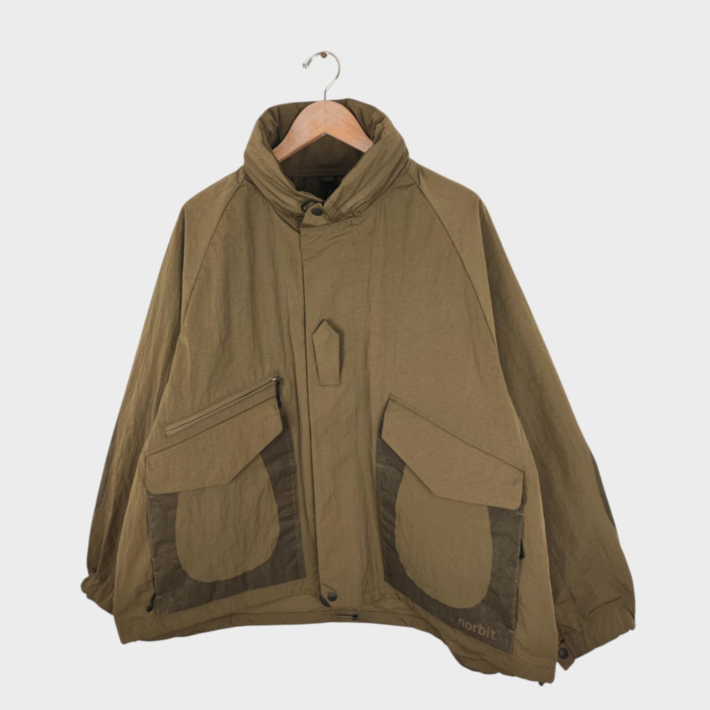 NORBIT BY HIROSHI NOZAWA Men's Olive Green Field Track Parka Jacket