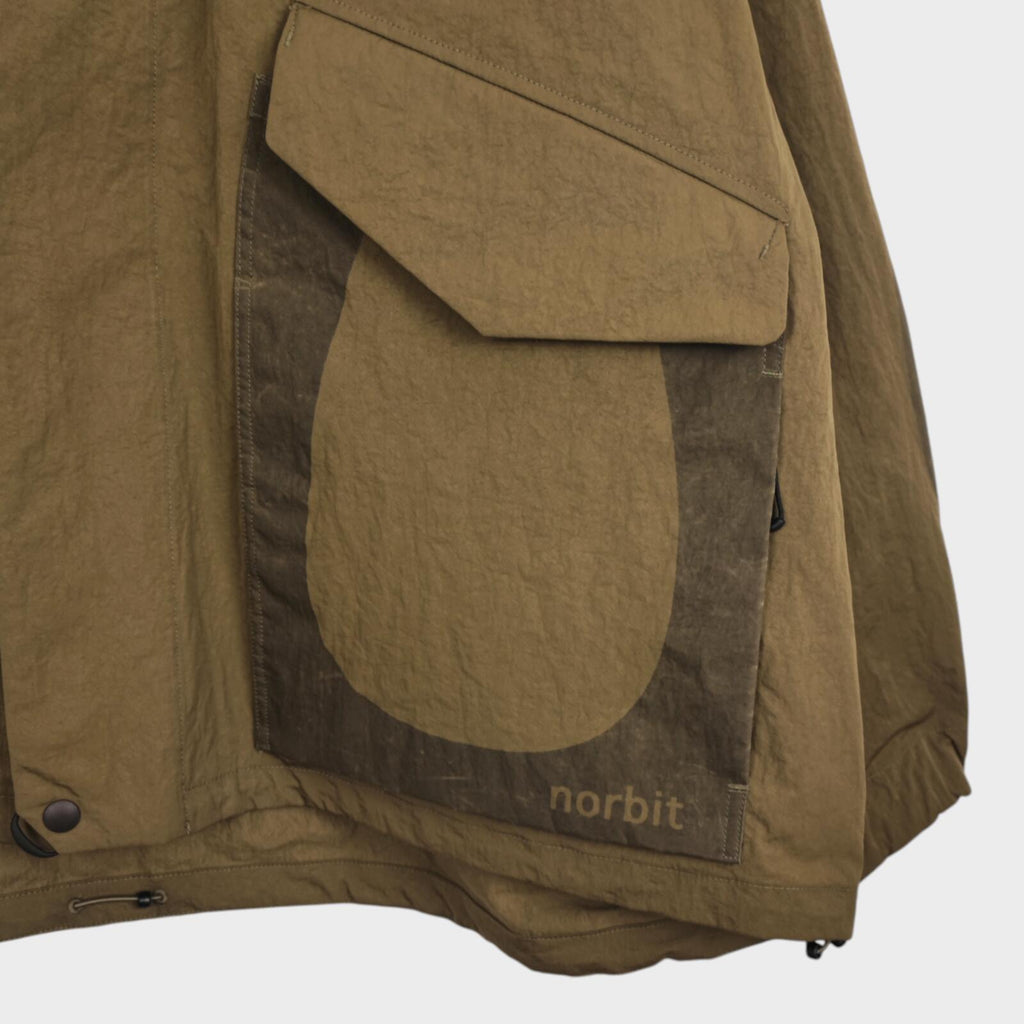 NORBIT BY HIROSHI NOZAWA Men's Olive Green Field Track Parka Jacket