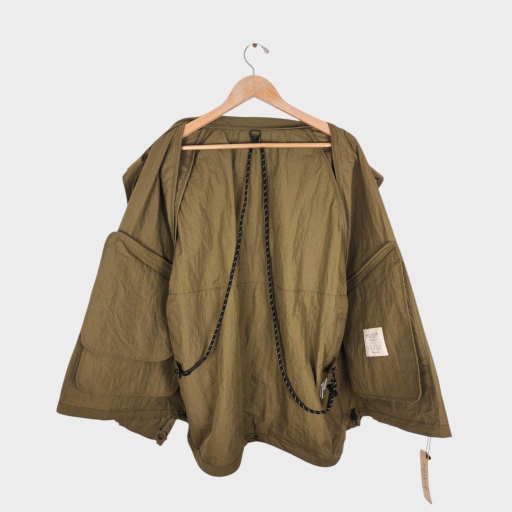 NORBIT BY HIROSHI NOZAWA Men's Olive Green Field Track Parka Jacket