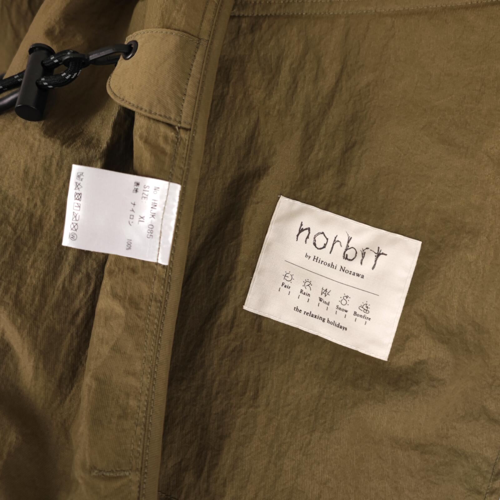 NORBIT BY HIROSHI NOZAWA Men's Olive Green Field Track Parka Jacket