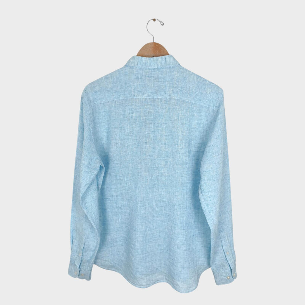 ORLEBAR BROWN Men's Light Blue 100% Linen Giles Shirt