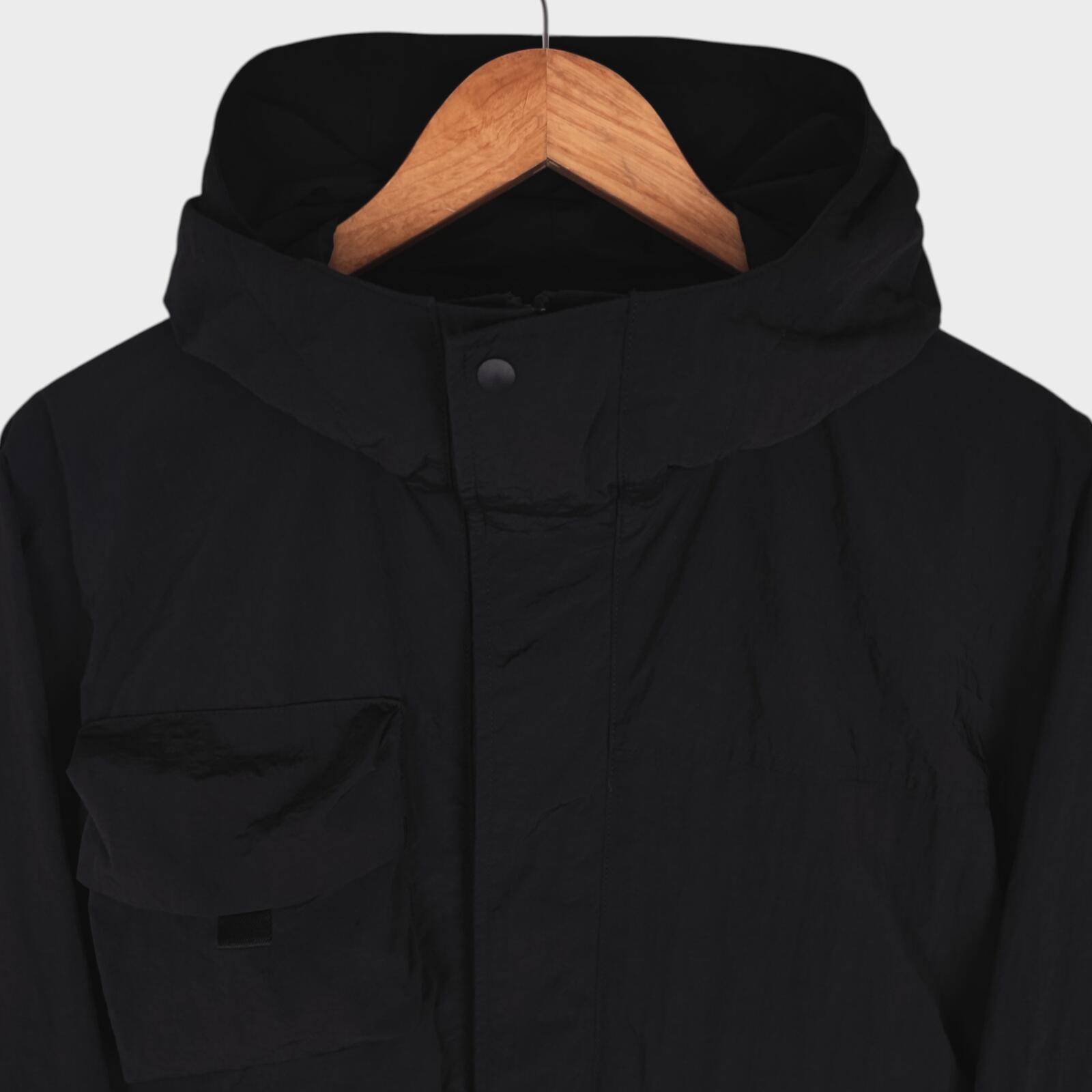 UNIFORM BRIDGE Men's Black Nylon M70 Hooded Parka Jacket
