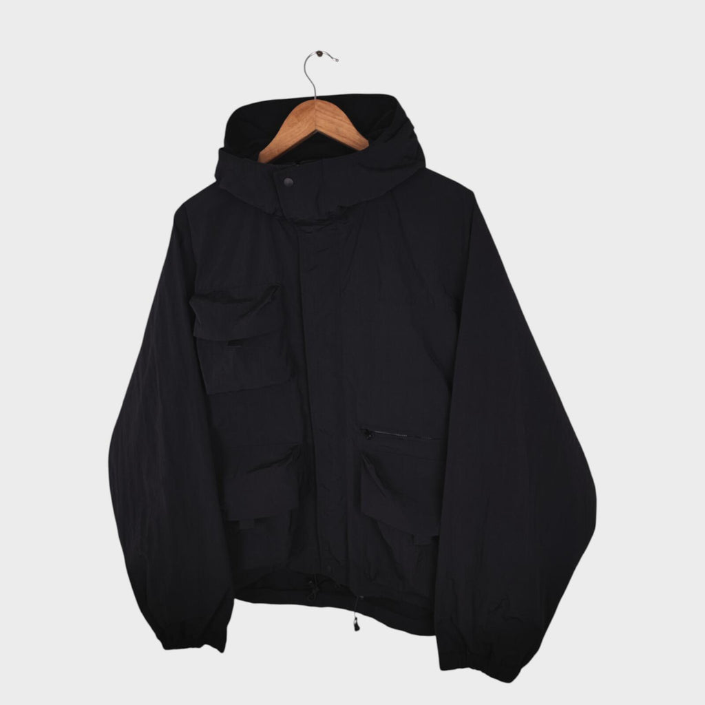 UNIFORM BRIDGE Men's Black Nylon M70 Hooded Parka Jacket