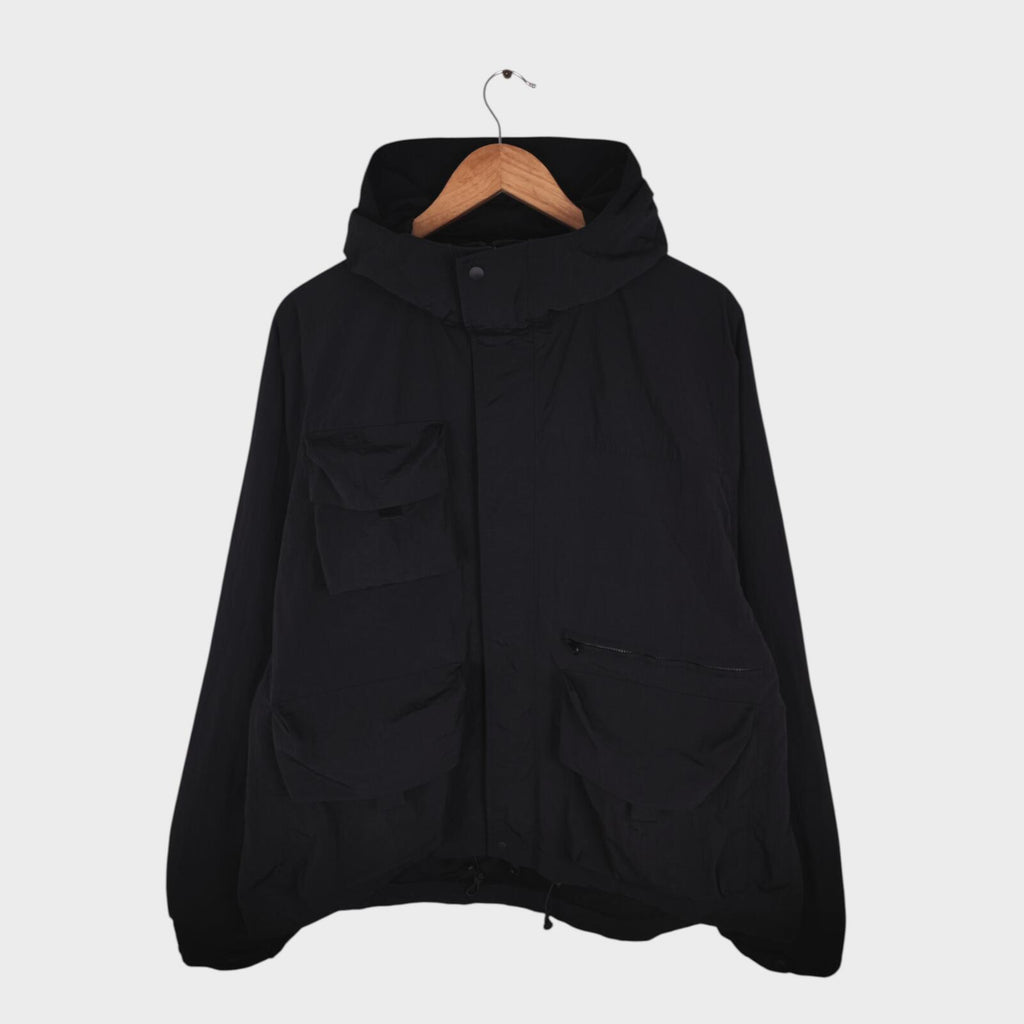 UNIFORM BRIDGE Men's Black Nylon M70 Hooded Parka Jacket
