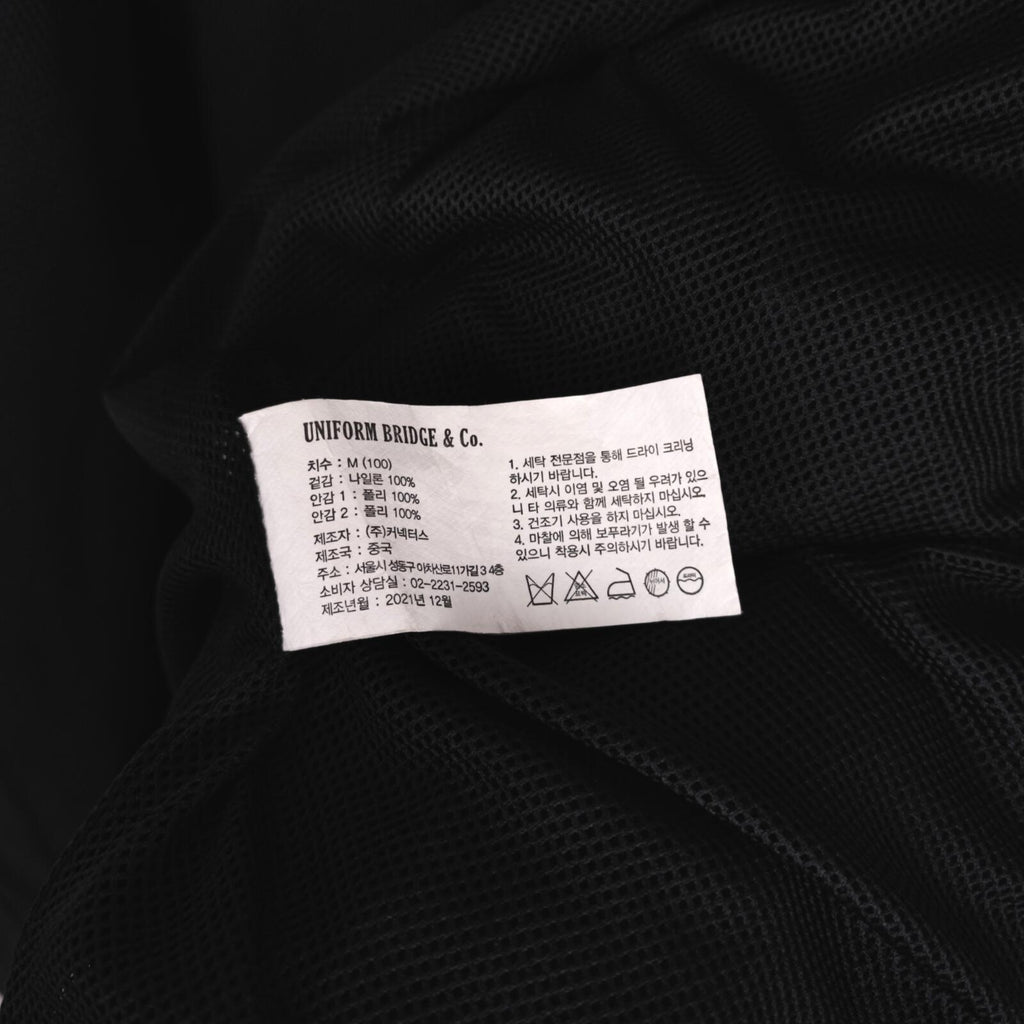 UNIFORM BRIDGE Men's Black Nylon M70 Hooded Parka Jacket
