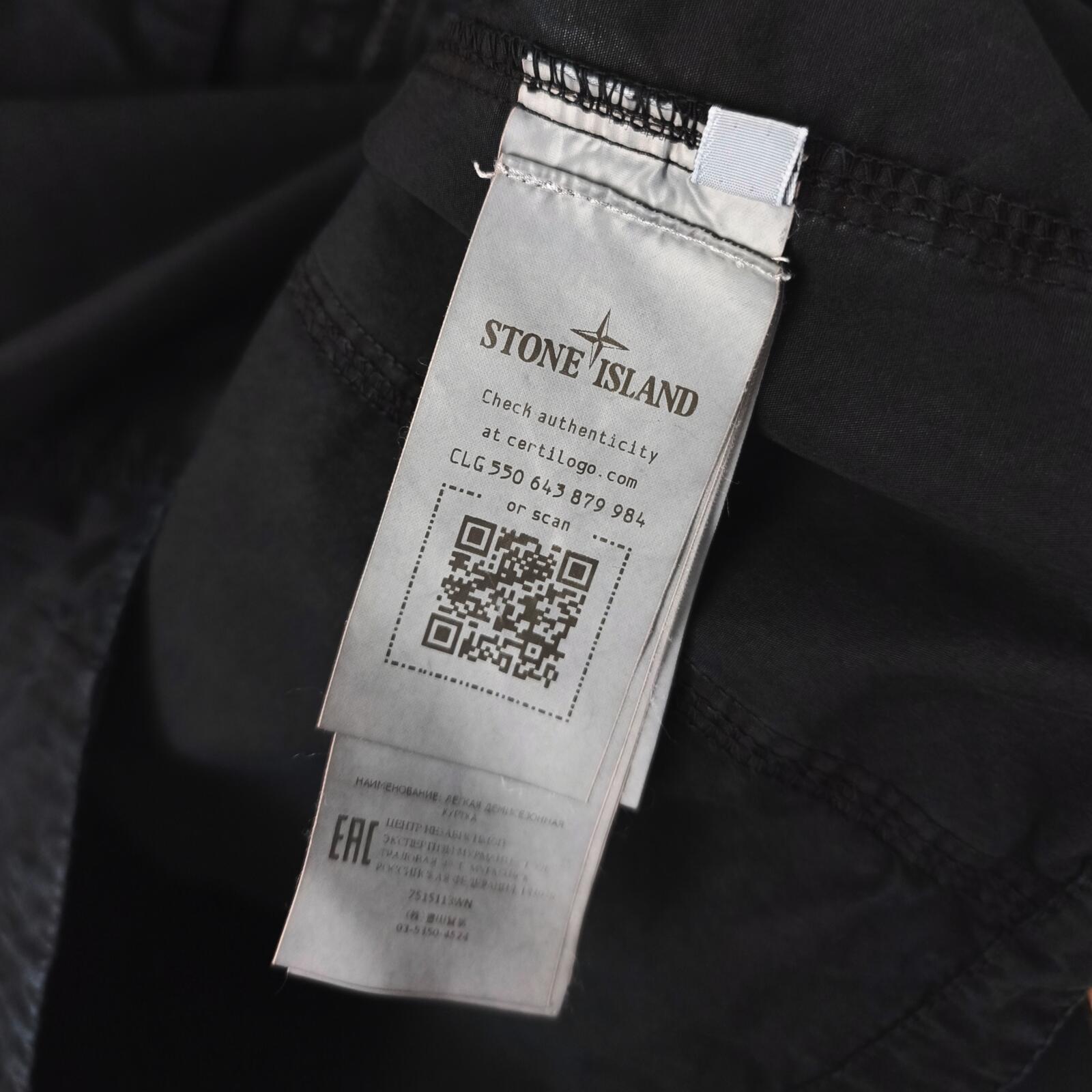 STONE ISLAND Men's Black Garment Dyed Zip Overshirt Jacket