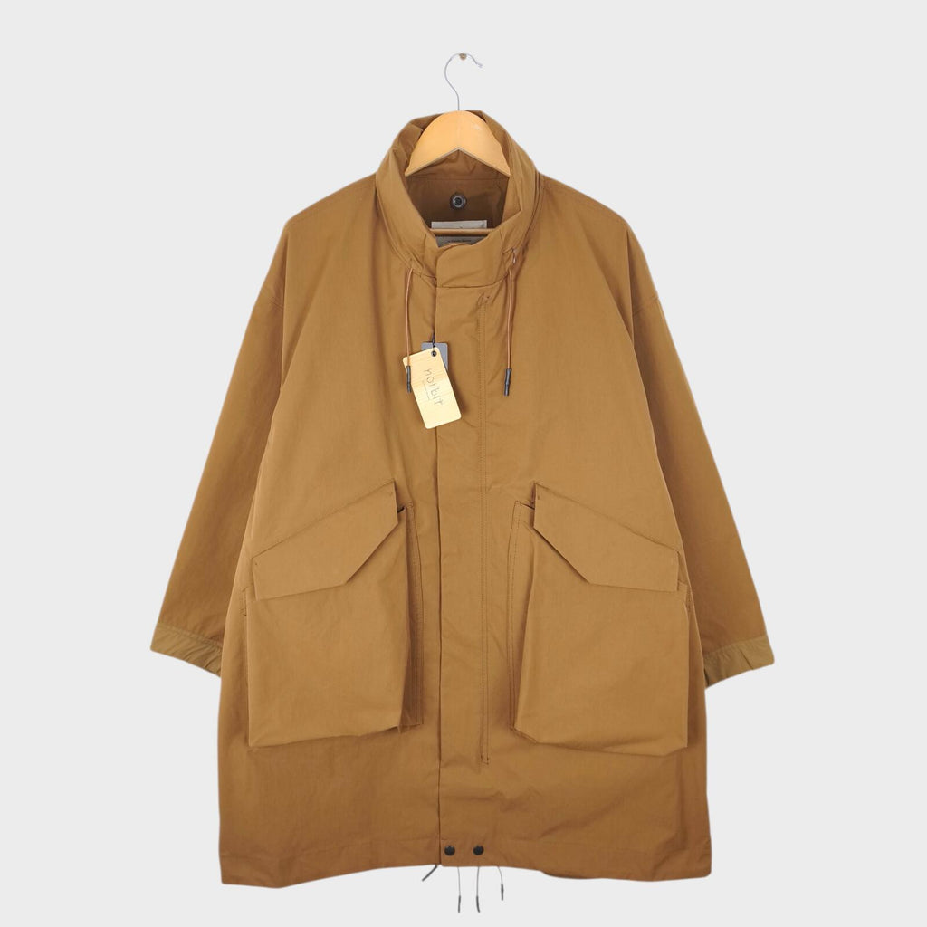 NORBIT BY HIROSHI NOZAWA Men's Coyote Beige Fishtail Wide Parka Coat Jacket