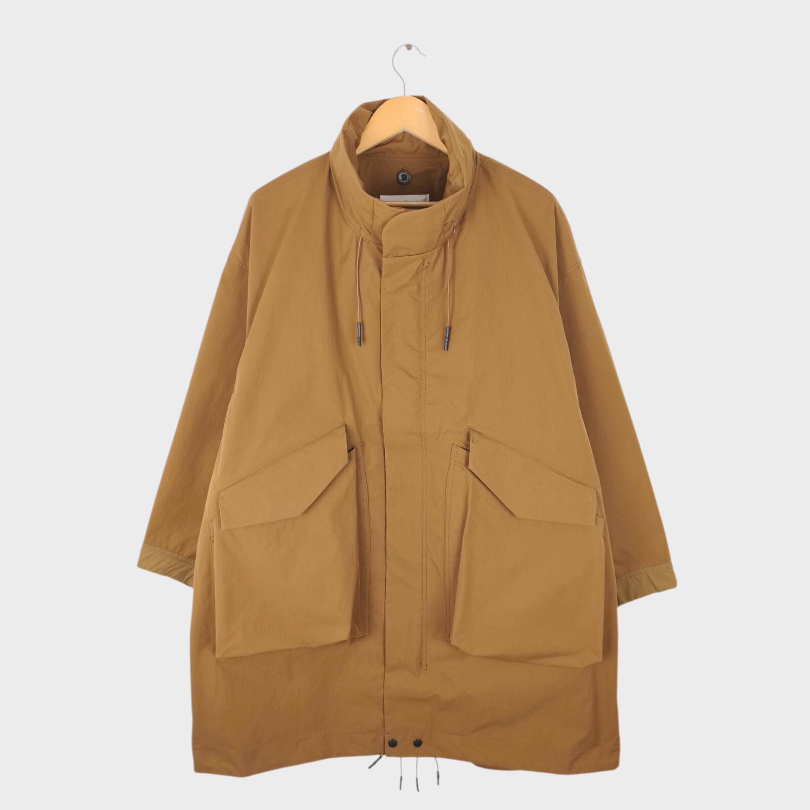 NORBIT BY HIROSHI NOZAWA Men's Coyote Beige Fishtail Wide Parka Coat Jacket