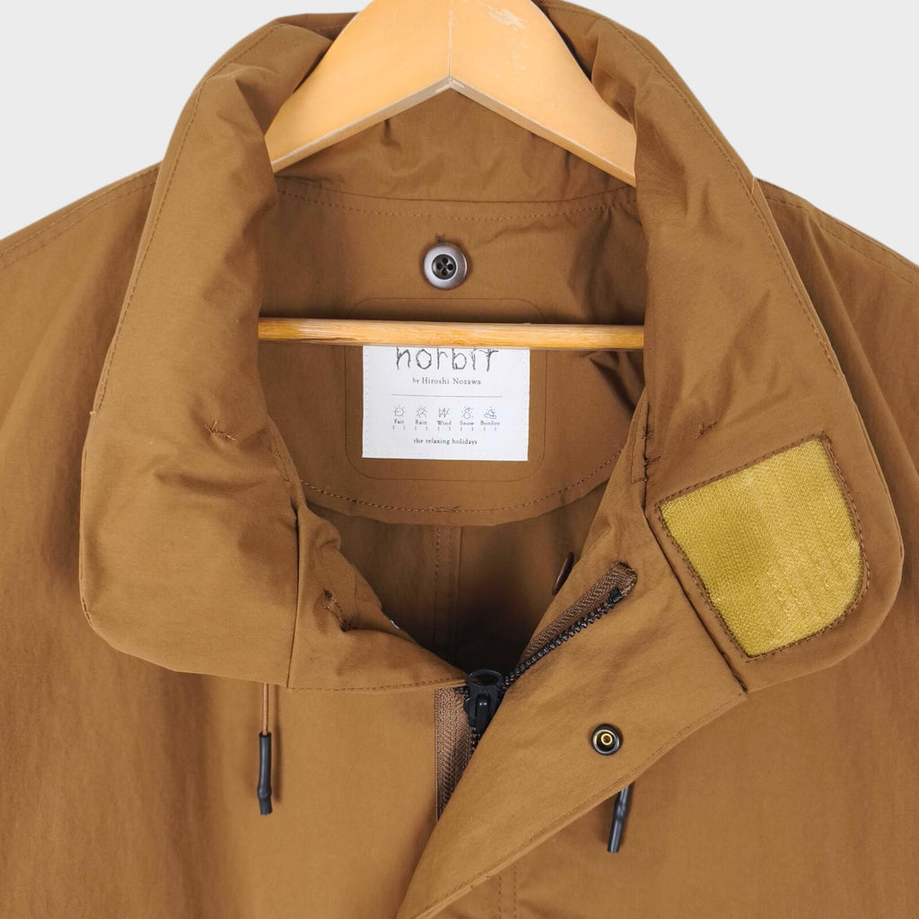NORBIT BY HIROSHI NOZAWA Men's Coyote Beige Fishtail Wide Parka Coat Jacket