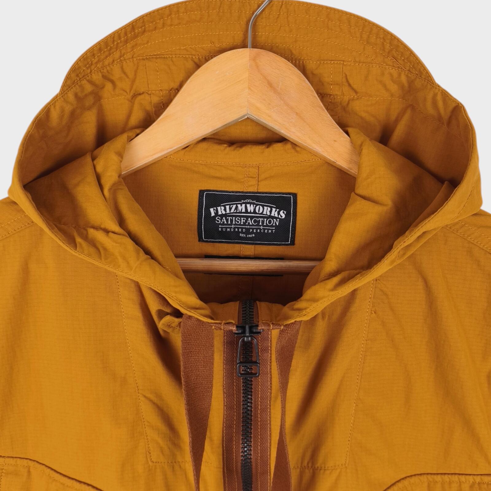 FRIZMWORKS Men's Orange/Mustard Smock Hooded Parka Jacket