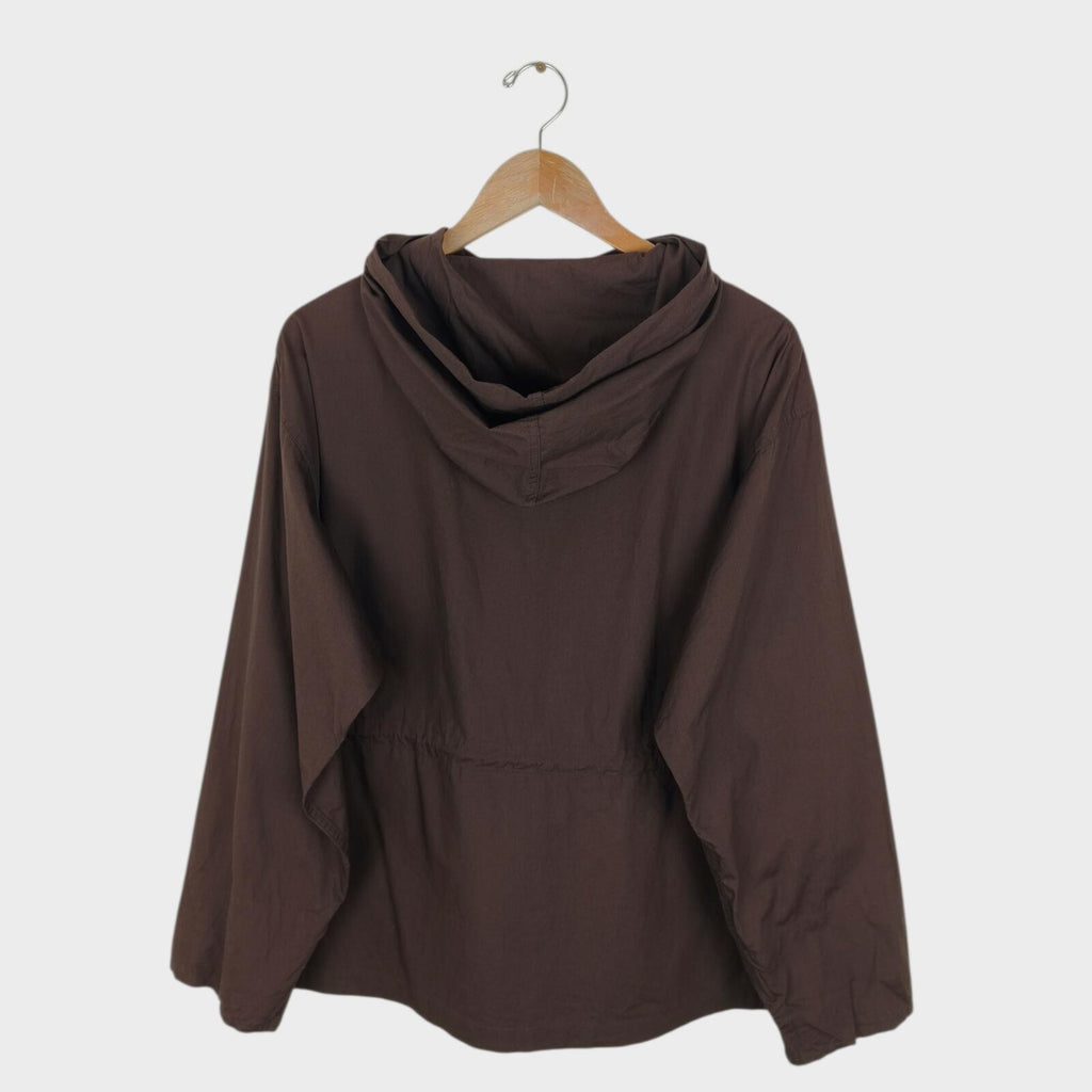 BEAMS PLUS Men's Dark Brown Oversized Smock Anorak Parka Jacket