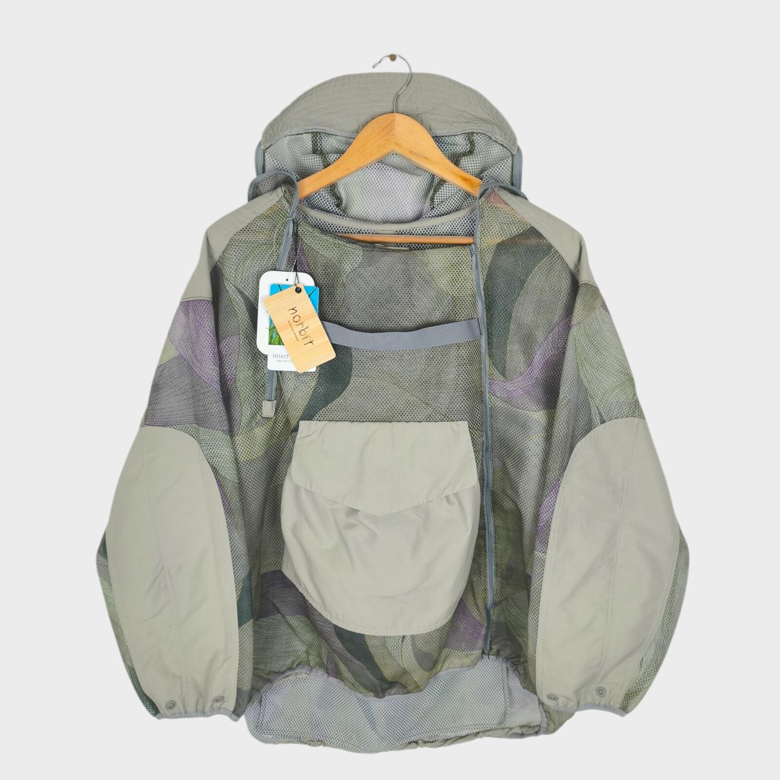 NORBIT BY HIROSHI NOZAWA Men's Grey Insect Shield Mesh Parka Jacket