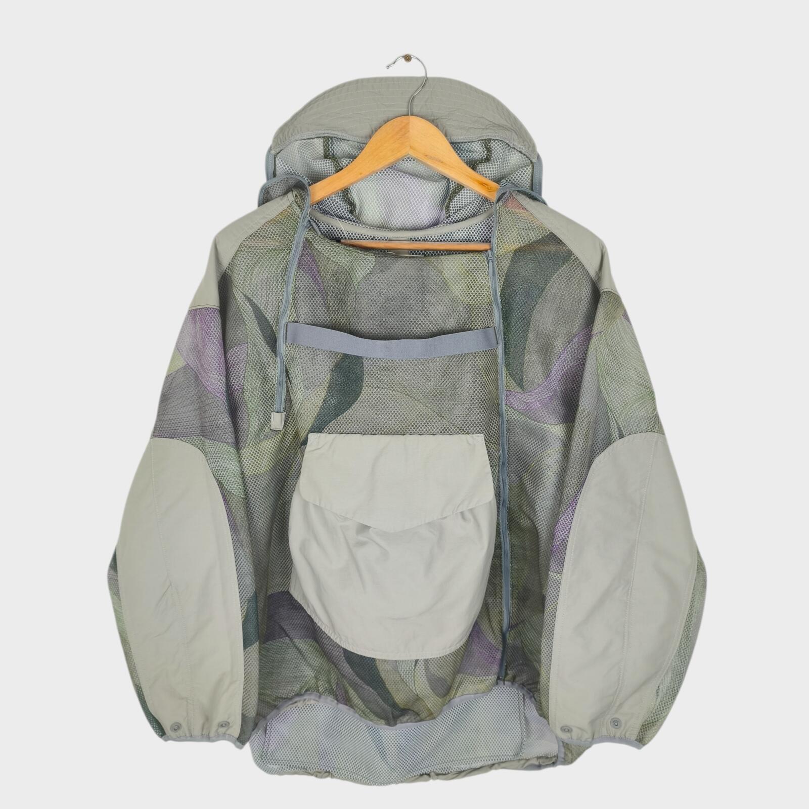 NORBIT BY HIROSHI NOZAWA Men's Grey Insect Shield Mesh Parka Jacket