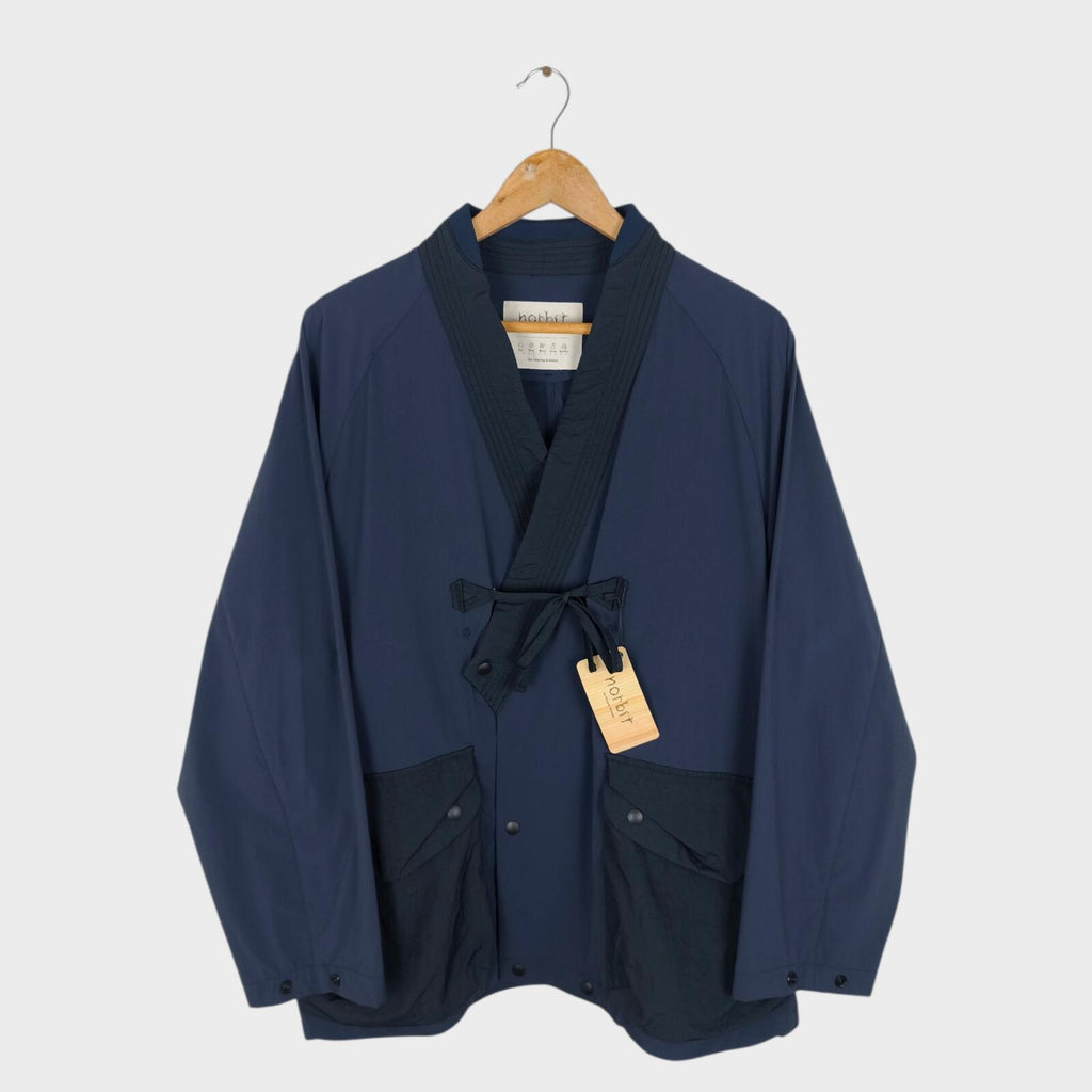 NORBIT BY HIROSHI NOZAWA Men's Navy Blue High Spec Samue Kimono Jacket