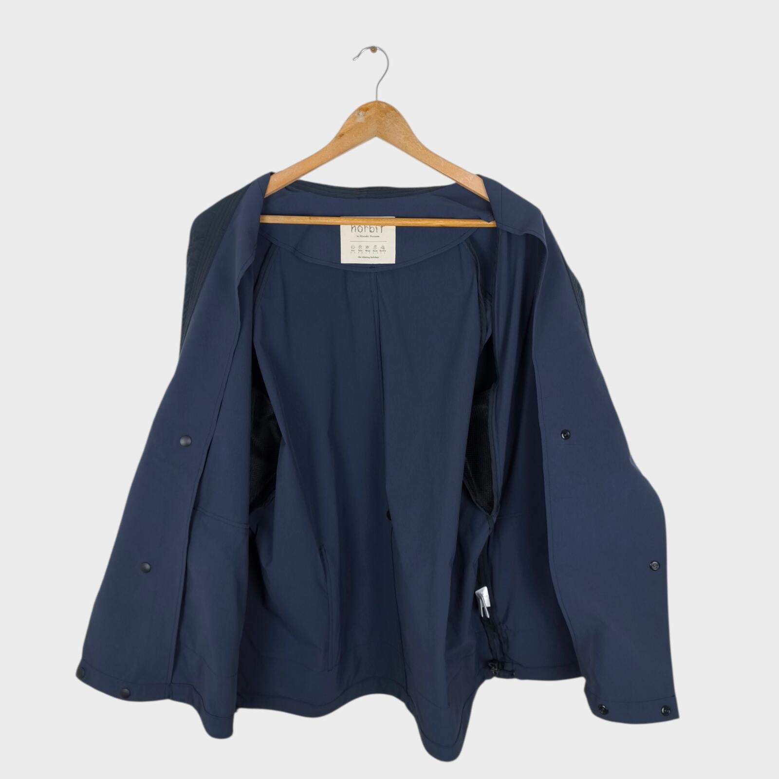 NORBIT BY HIROSHI NOZAWA Men's Navy Blue High Spec Samue Kimono Jacket
