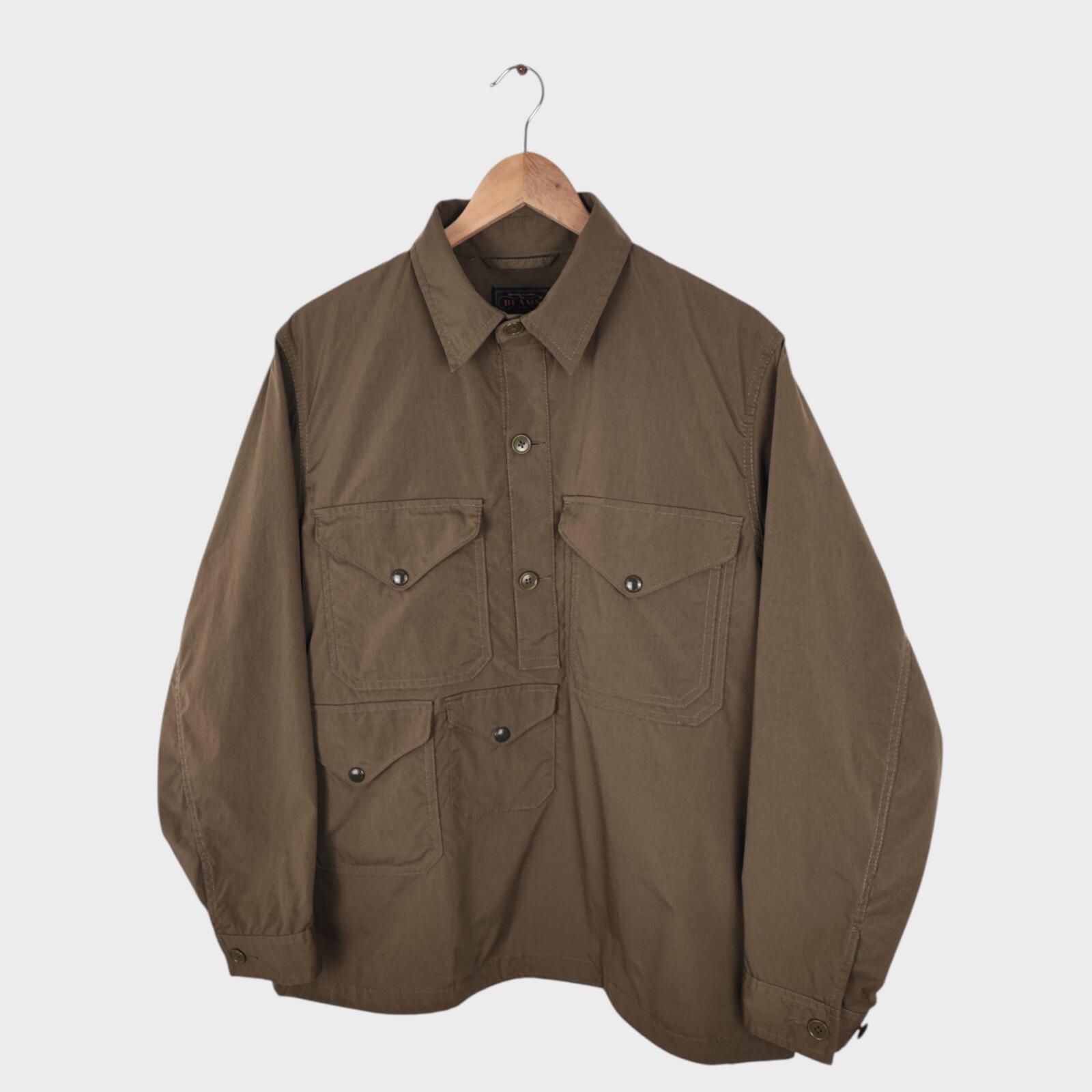 BEAMS PLUS Men's Khaki Military Utility Smock Anorak Jacket