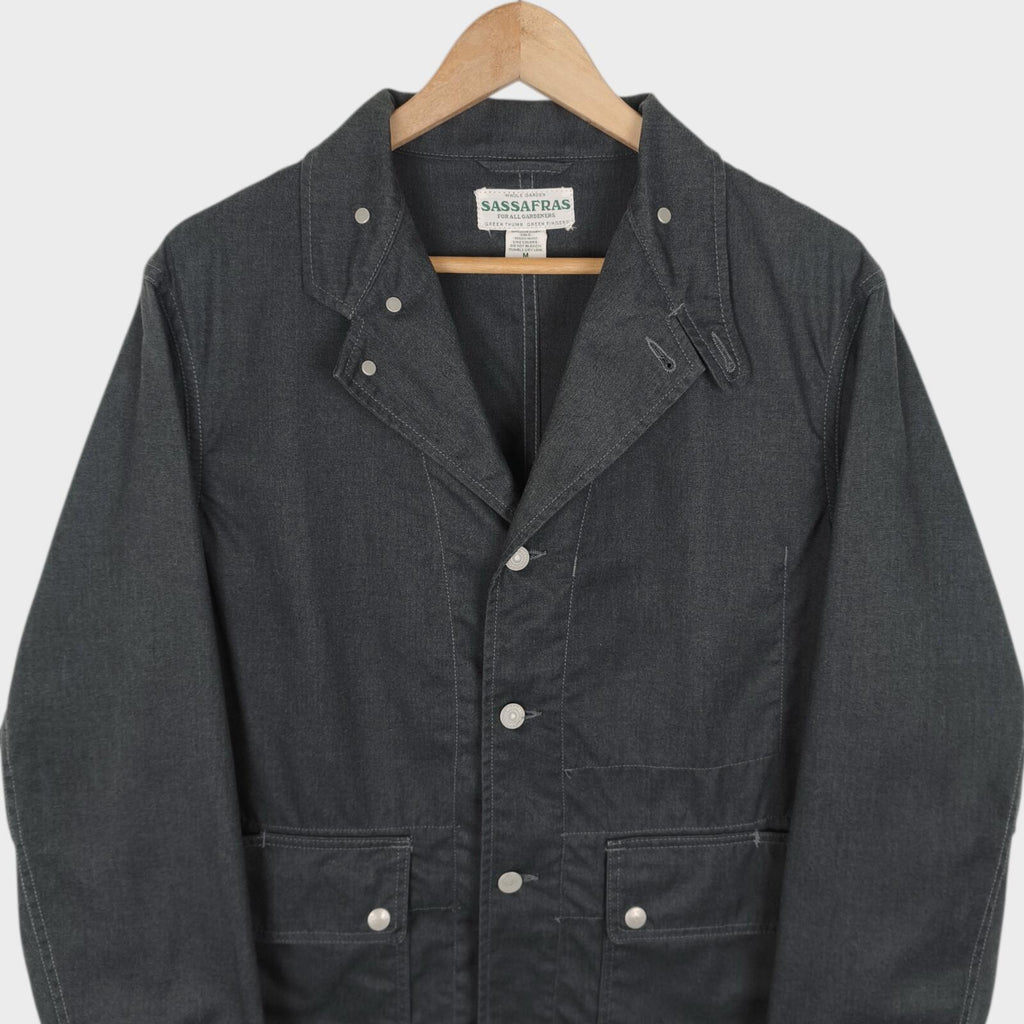 SASSAFRAS Men's Made in Japan Grey Cotton Blend Fall Leaf Jacket