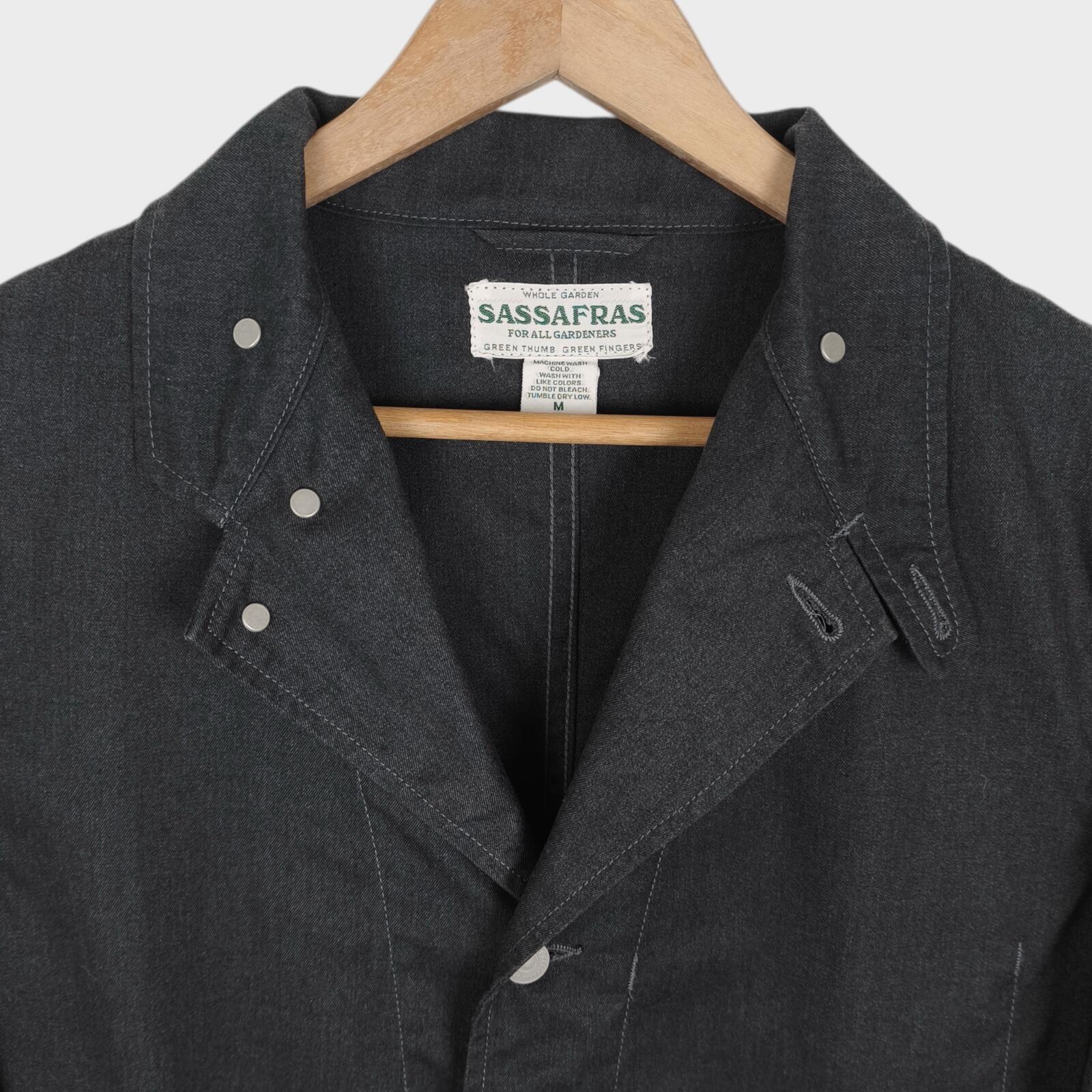 SASSAFRAS Men's Made in Japan Grey Cotton Blend Fall Leaf Jacket