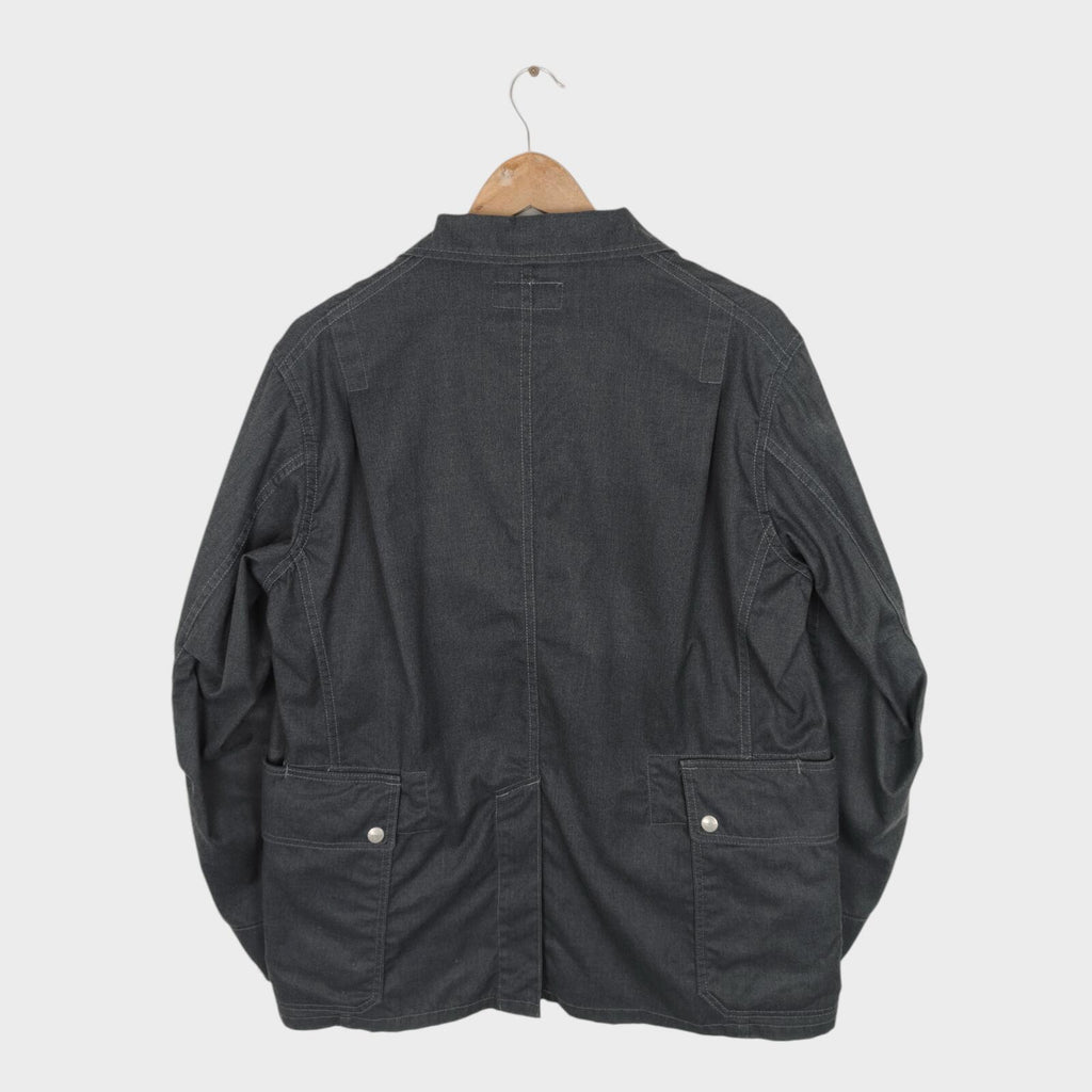 SASSAFRAS Men's Made in Japan Grey Cotton Blend Fall Leaf Jacket
