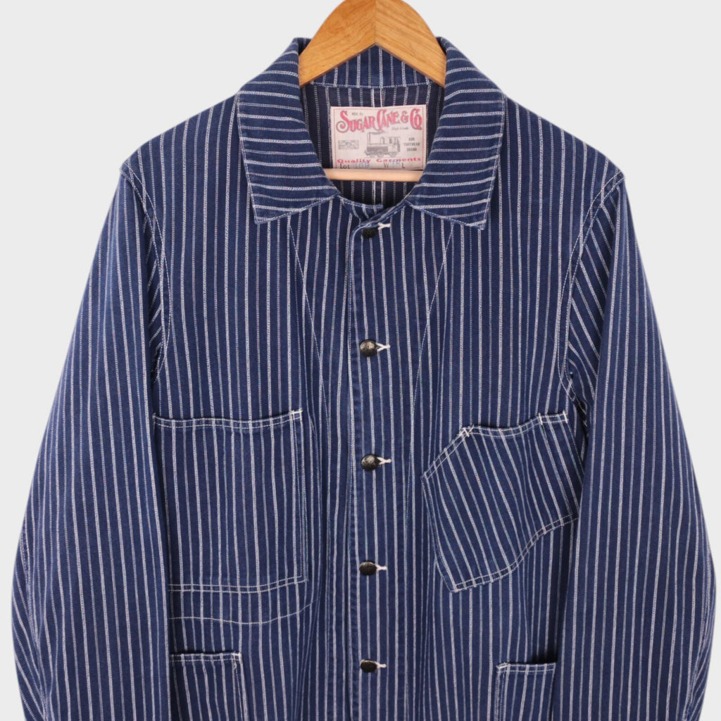 SUGAR CANE Men's Made in Japan Brown Duck Canvas Cotton Chore Jacket
