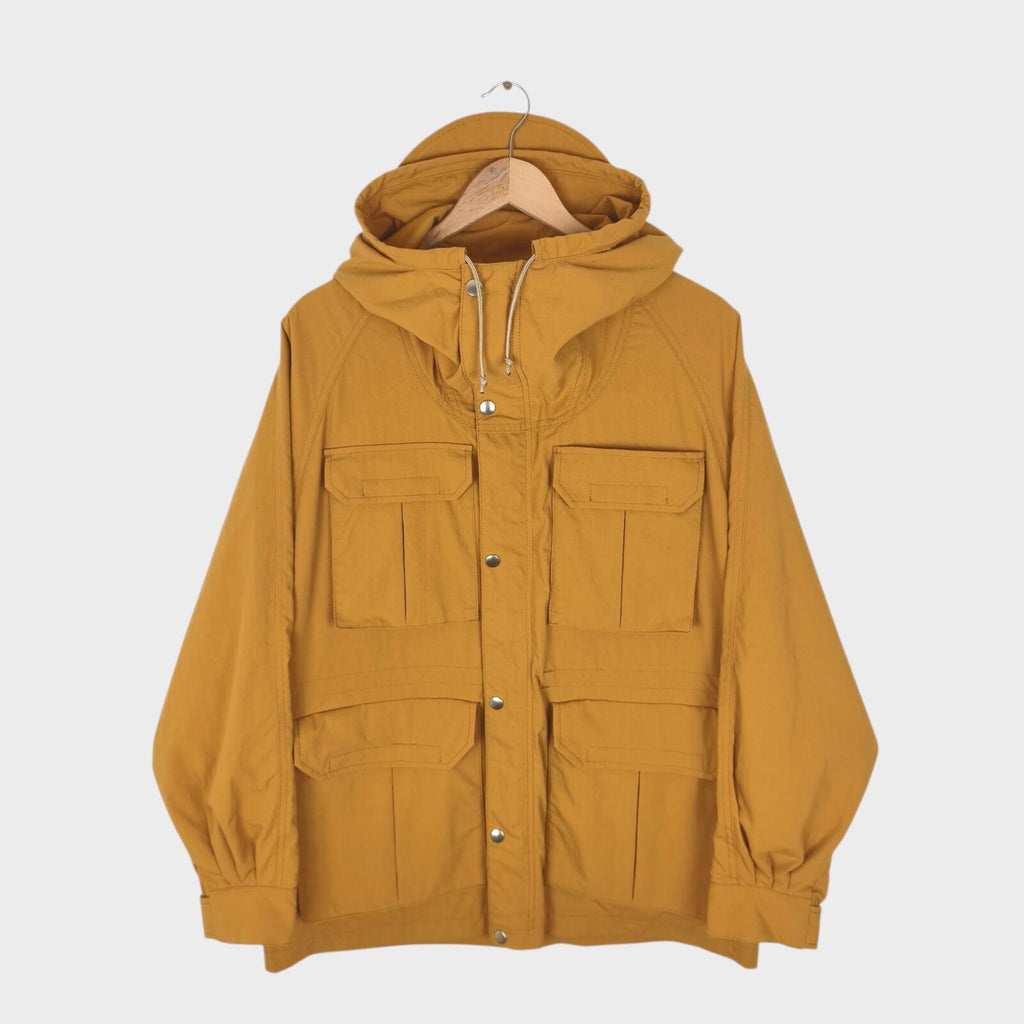 BEAMS PLUS Men's Camel Nylon Gingham Lining Hooded Mountain Parka Jacket
