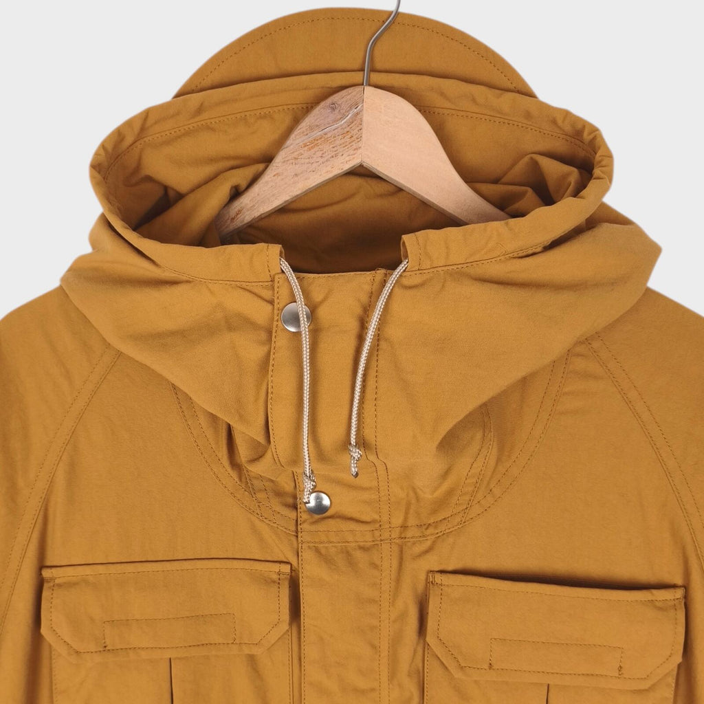 BEAMS PLUS Men's Camel Nylon Gingham Lining Hooded Mountain Parka Jacket